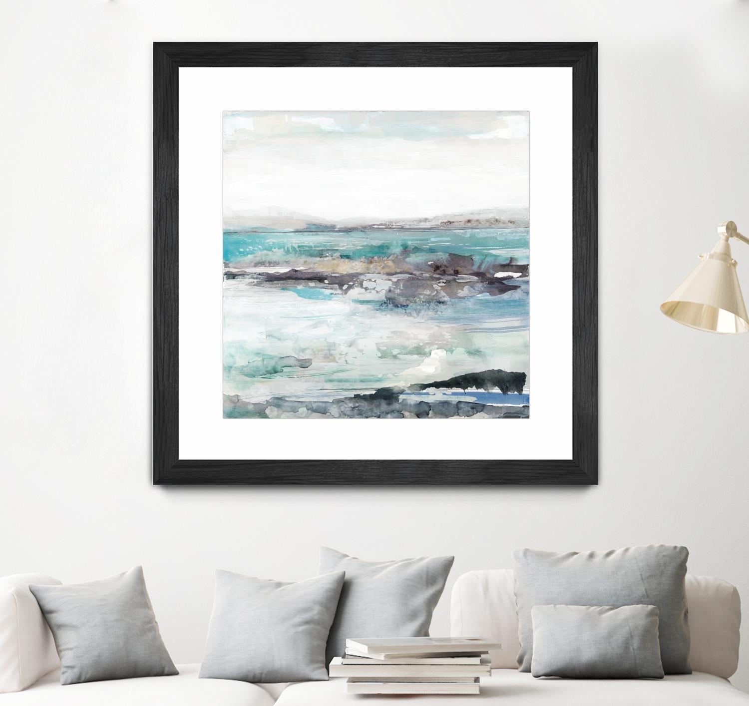 Sea Foam I by Maya Woods on GIANT ART - cyan abstract
