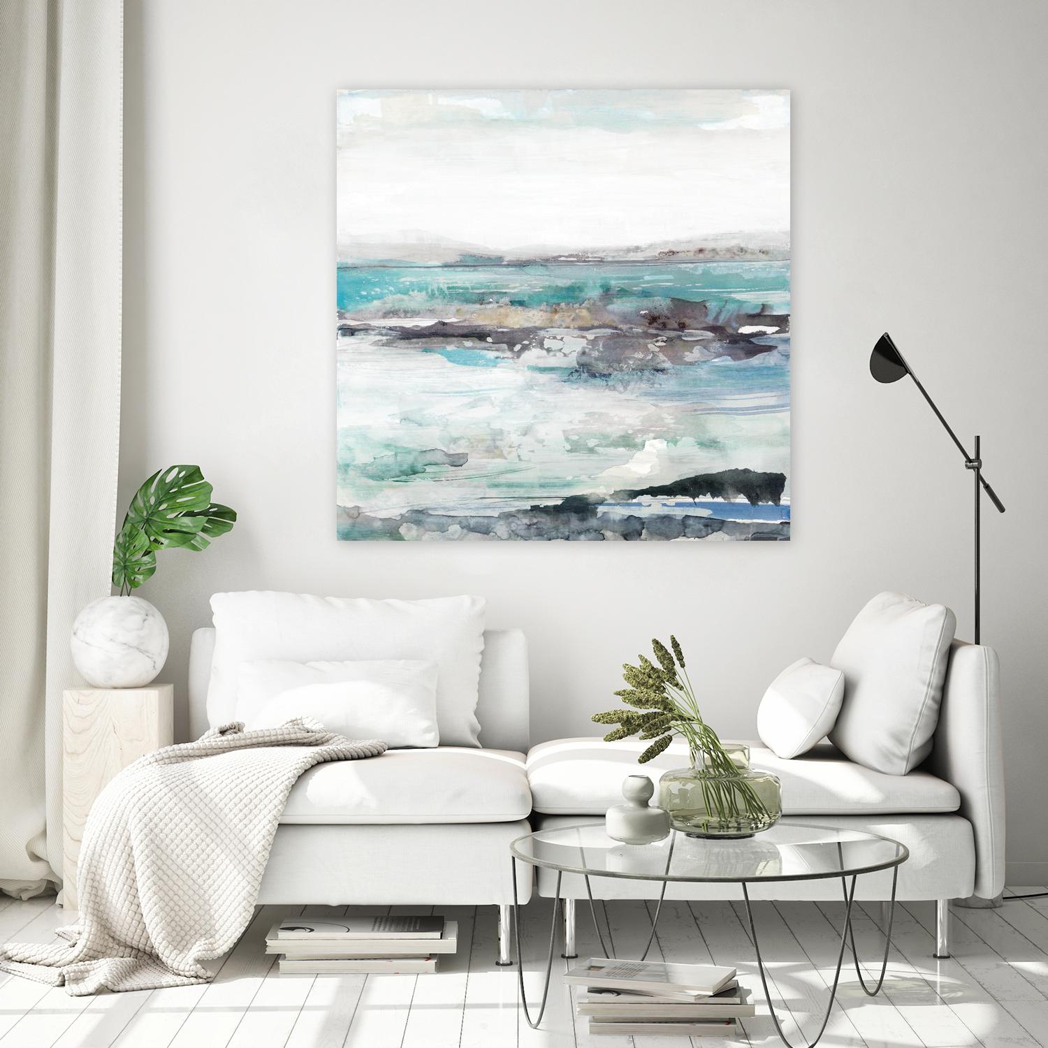 Sea Foam I by Maya Woods on GIANT ART - cyan abstract