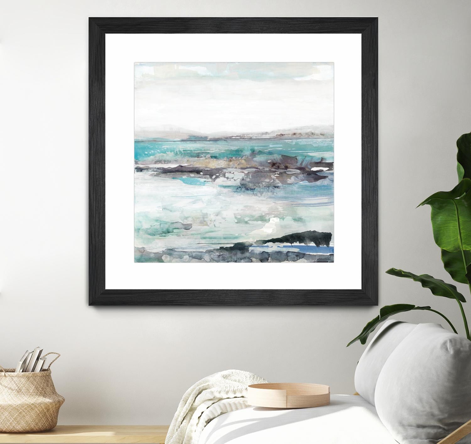 Sea Foam I by Maya Woods on GIANT ART - cyan abstract