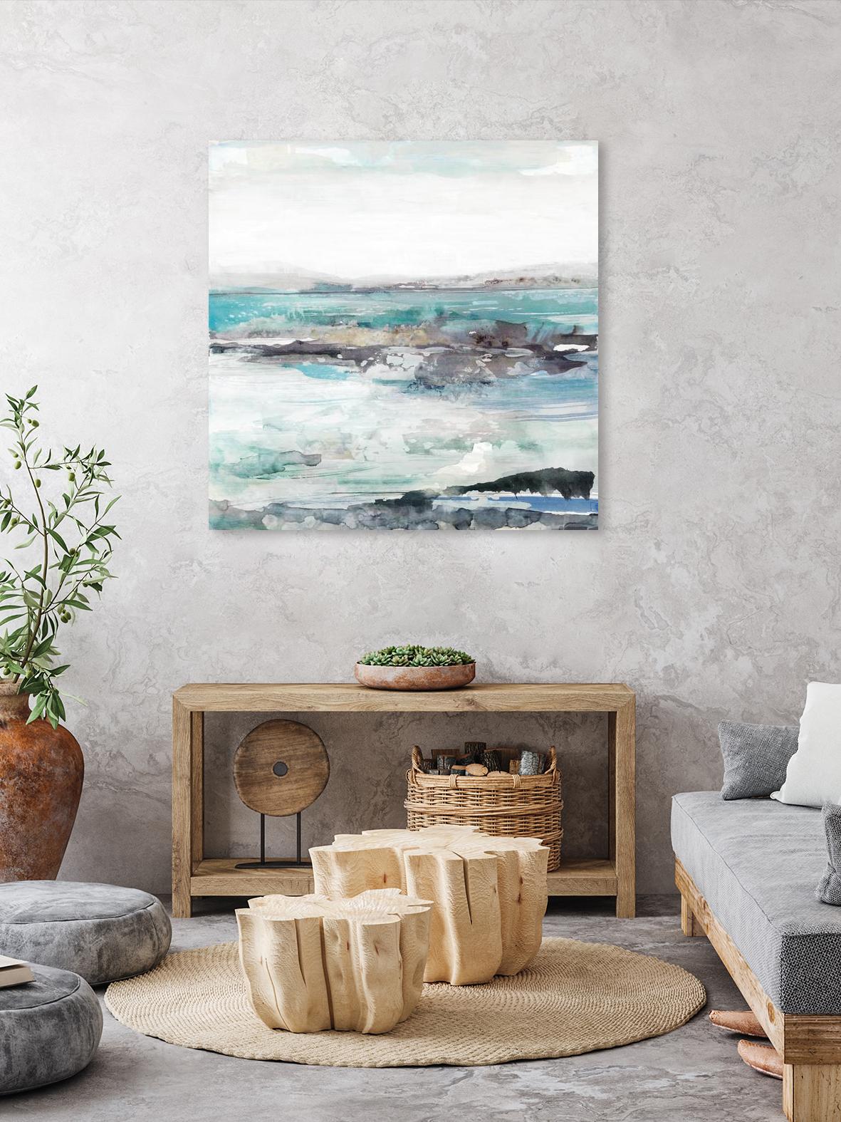 Sea Foam I by Maya Woods on GIANT ART - cyan abstract