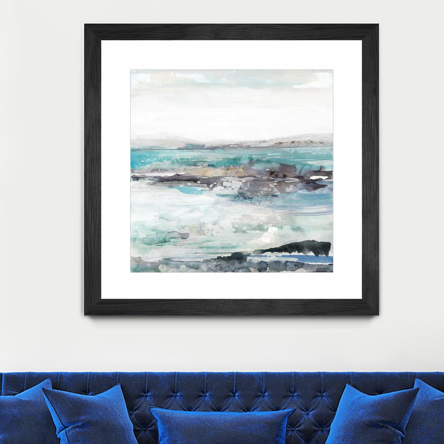 Sea Foam I by Maya Woods on GIANT ART - cyan abstract