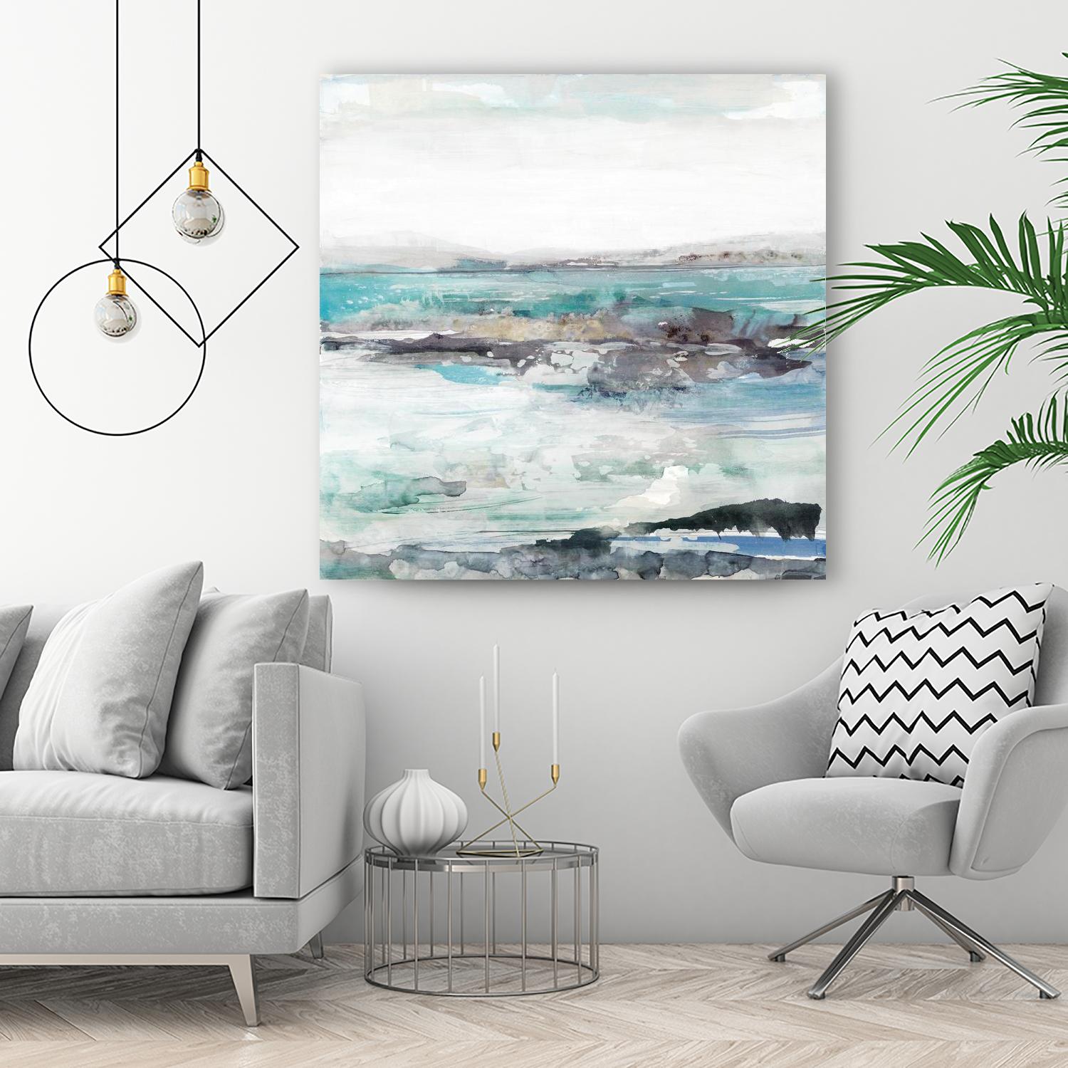 Sea Foam I by Maya Woods on GIANT ART - cyan abstract