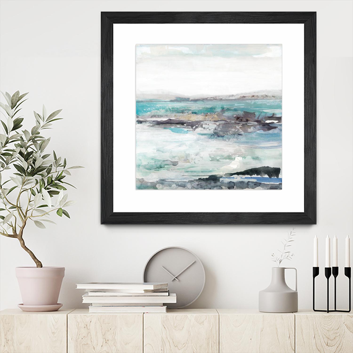 Sea Foam I by Maya Woods on GIANT ART - cyan abstract
