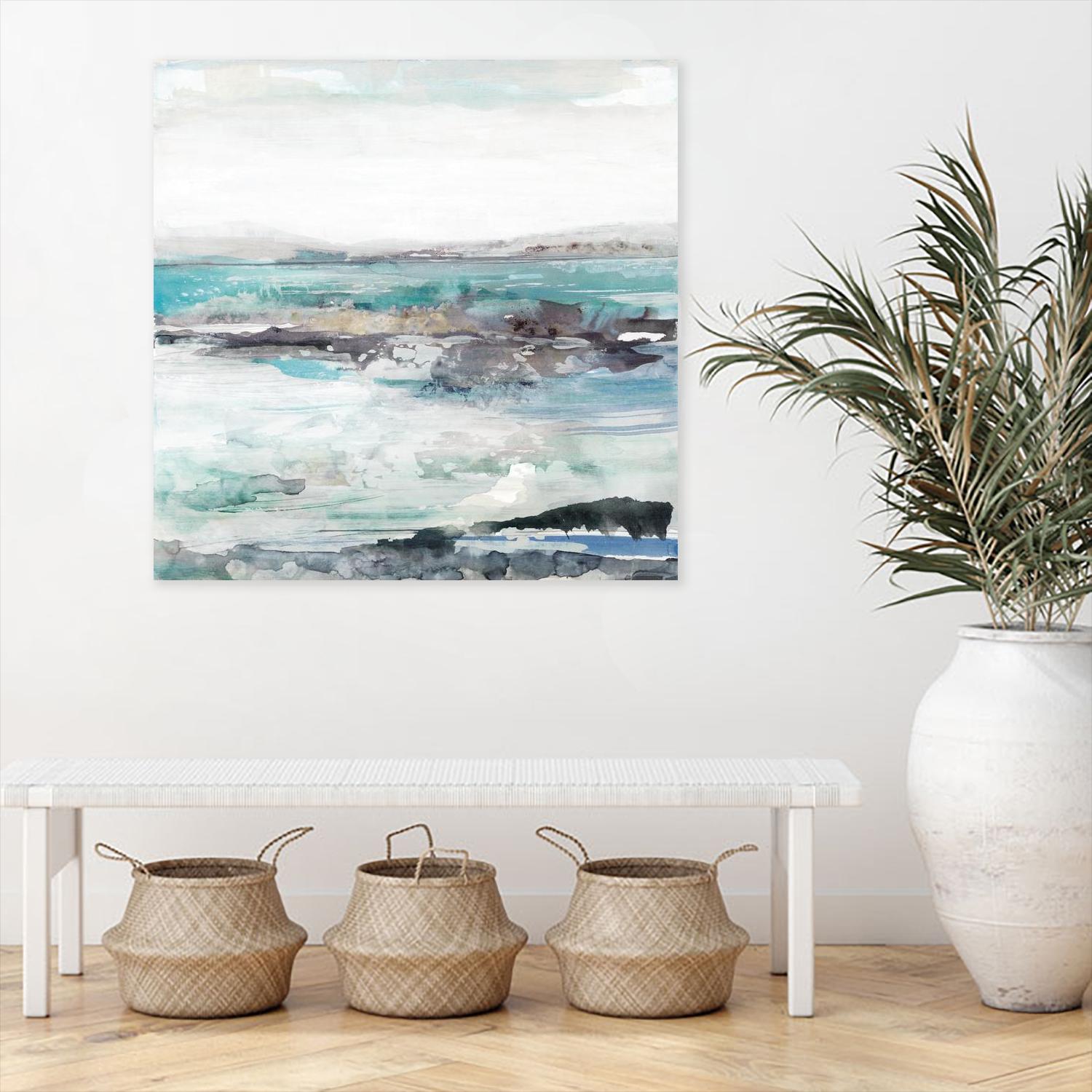 Sea Foam I by Maya Woods on GIANT ART - cyan abstract