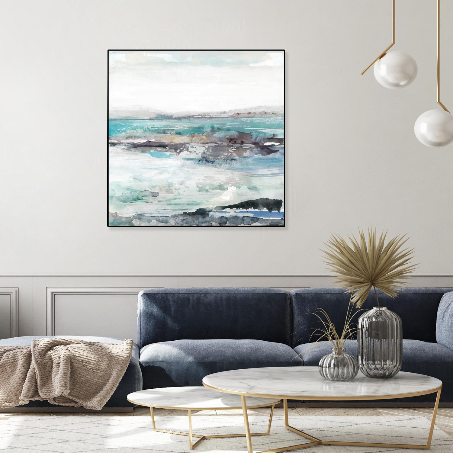 Sea Foam I by Maya Woods on GIANT ART - cyan abstract