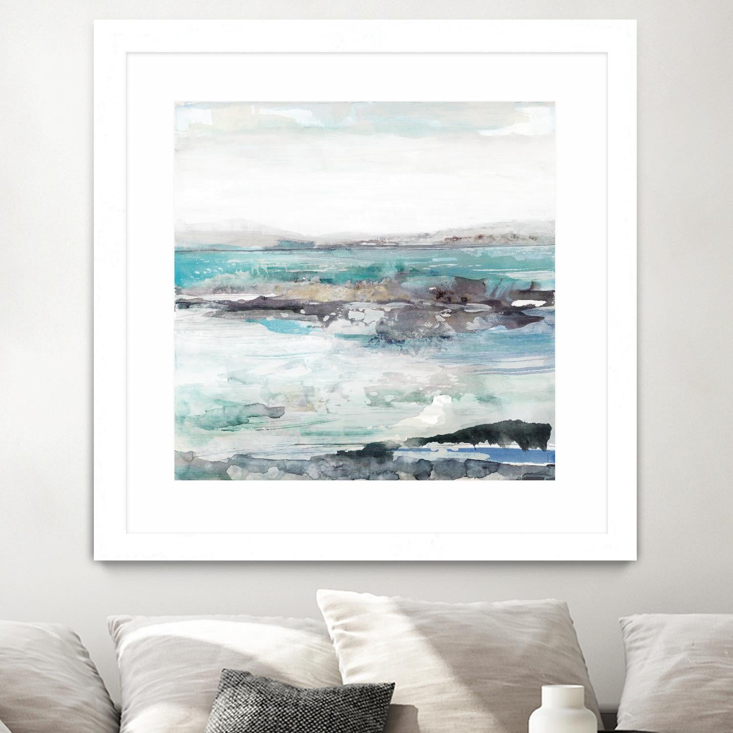 Sea Foam I by Maya Woods on GIANT ART - cyan abstract