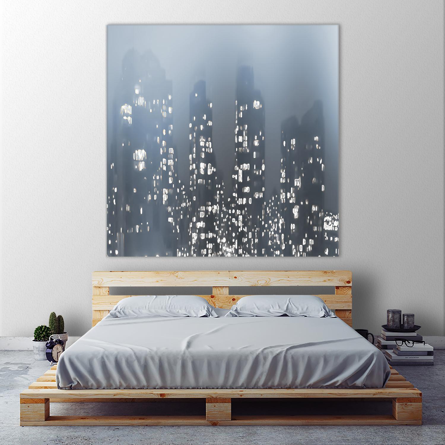 Dark City by Norm Stelfox on GIANT ART - white city scene