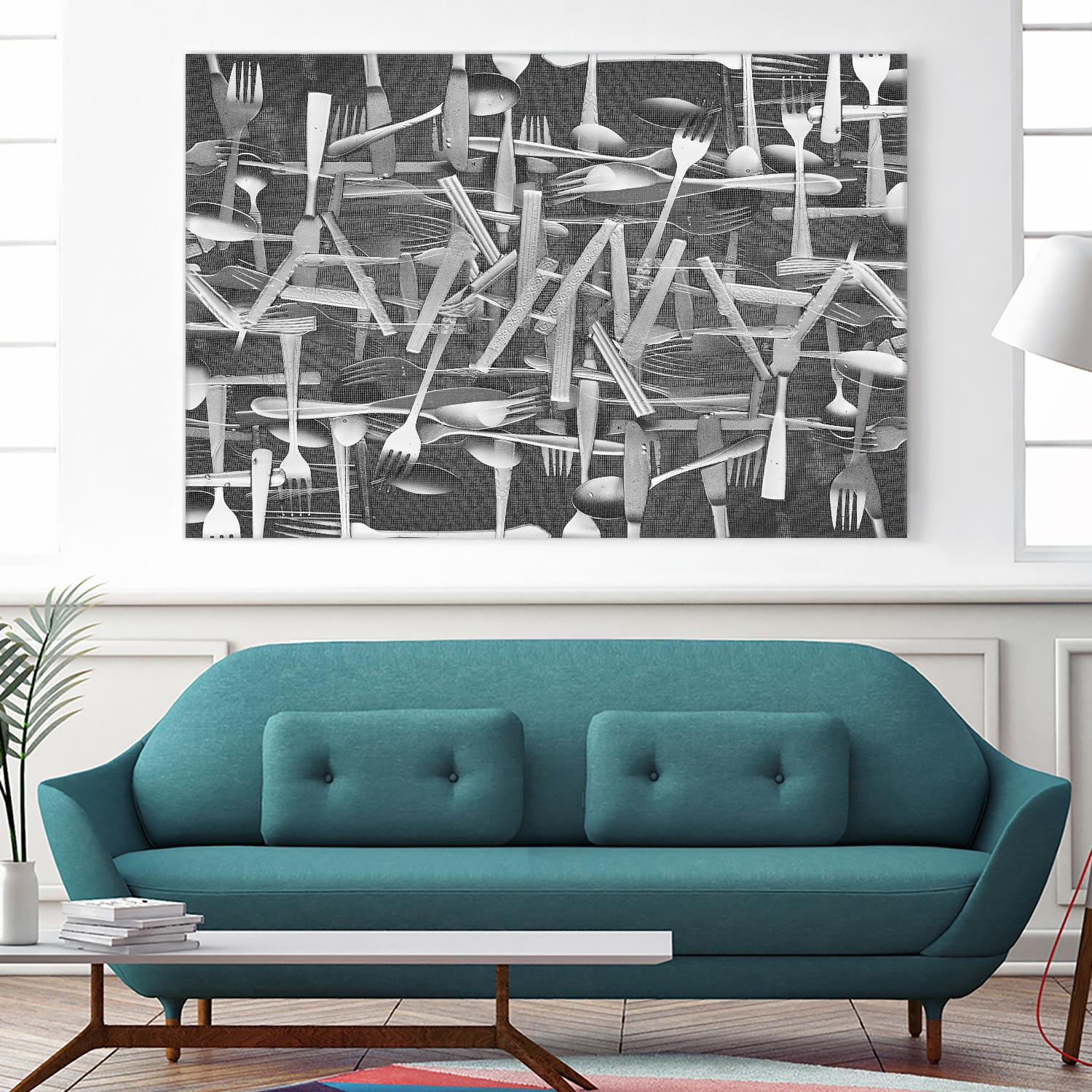 DINNER I by Norm Stelfox on GIANT ART - grey kitchen