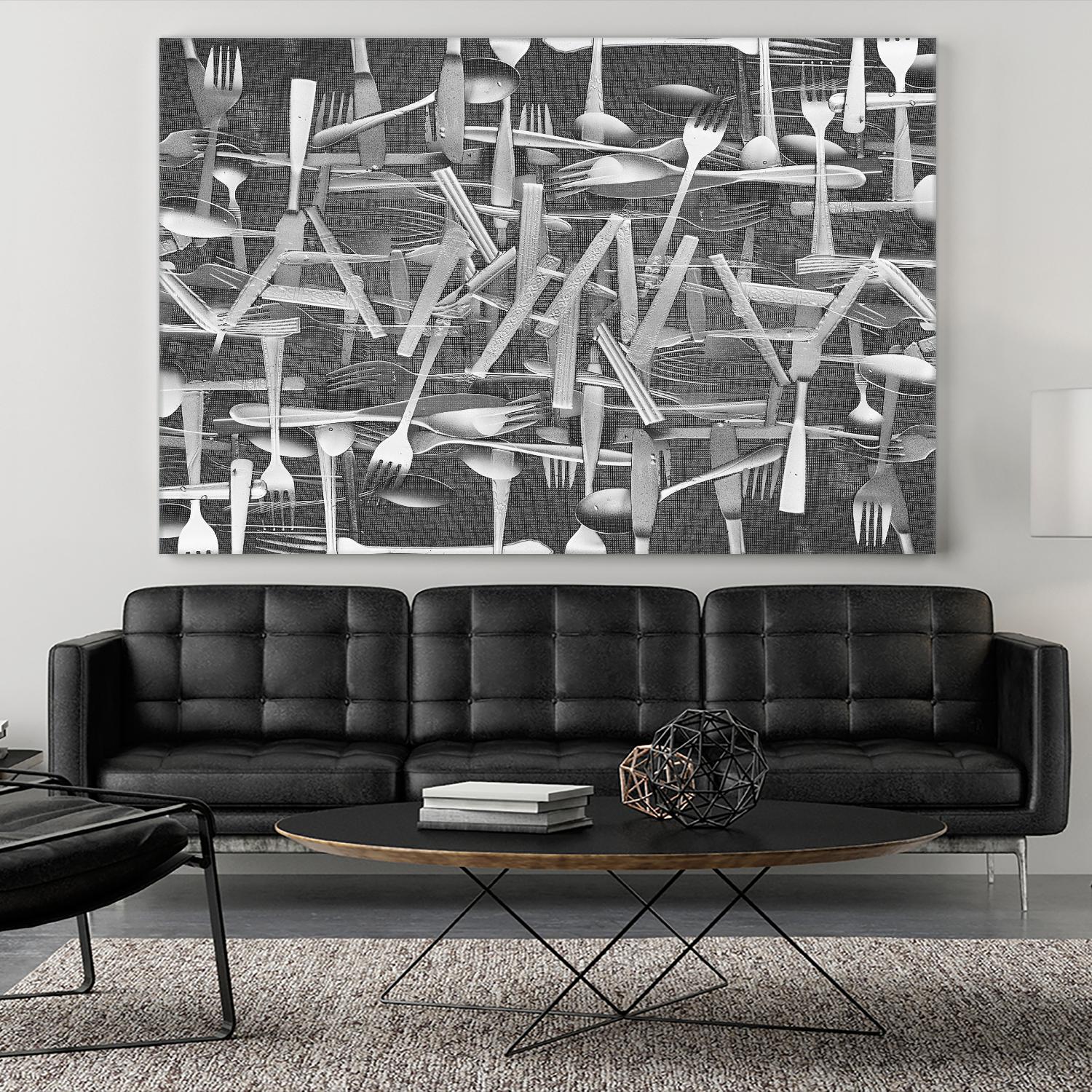 DINNER I by Norm Stelfox on GIANT ART - grey kitchen