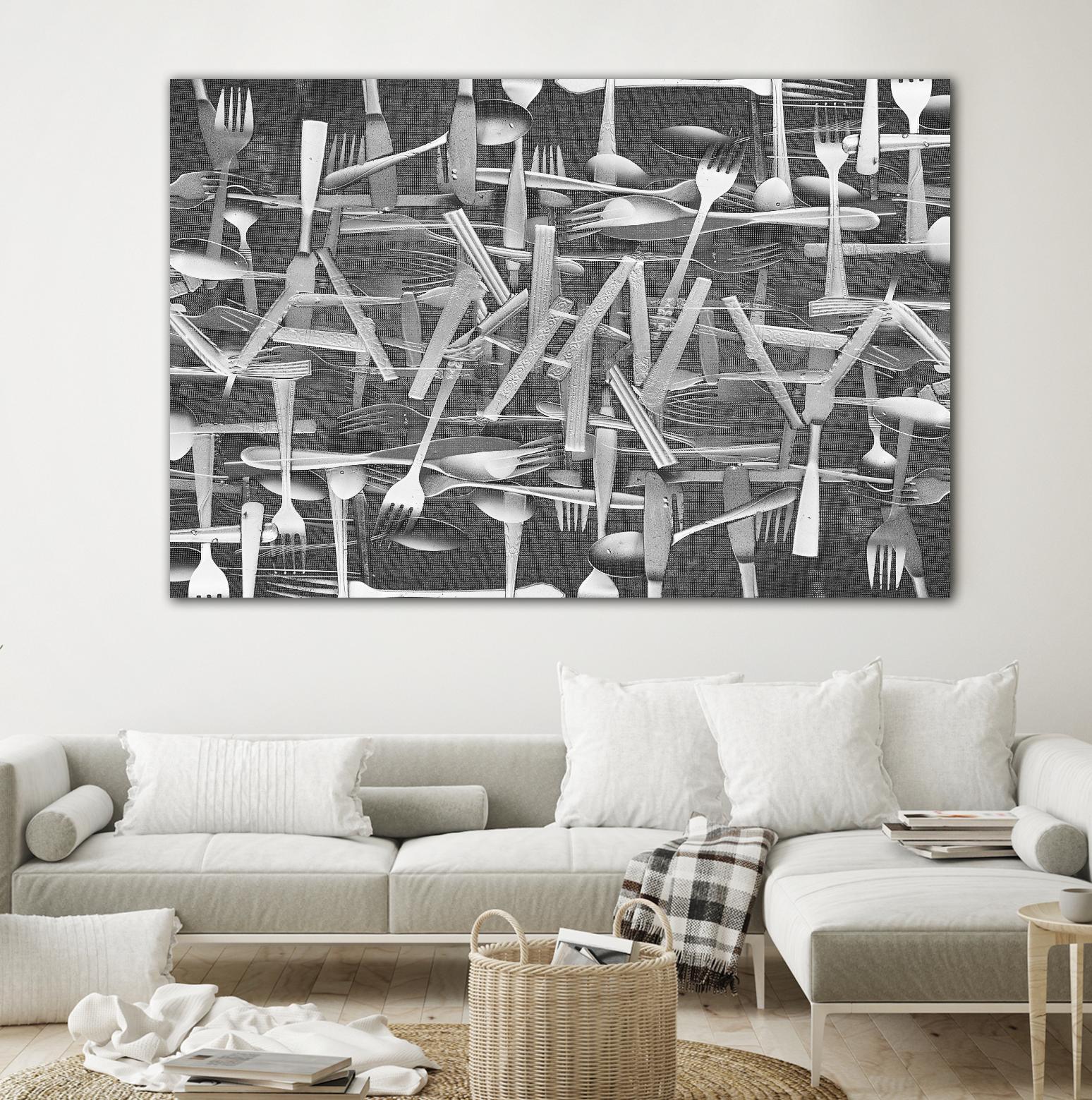 DINNER I by Norm Stelfox on GIANT ART - grey kitchen