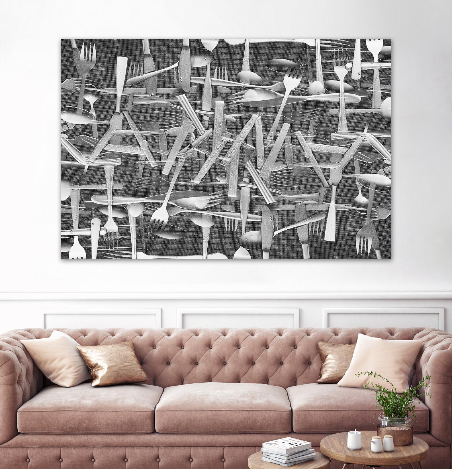 DINNER I by Norm Stelfox on GIANT ART - grey kitchen