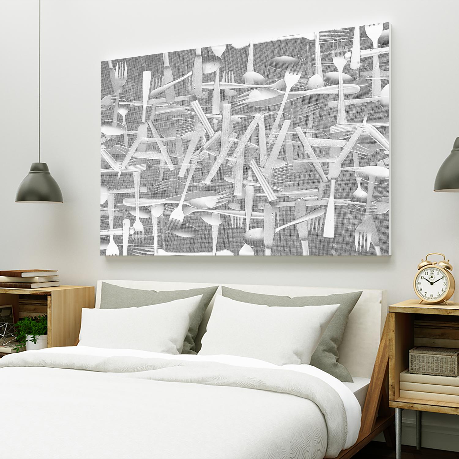 DINNER I by Norm Stelfox on GIANT ART - grey kitchen