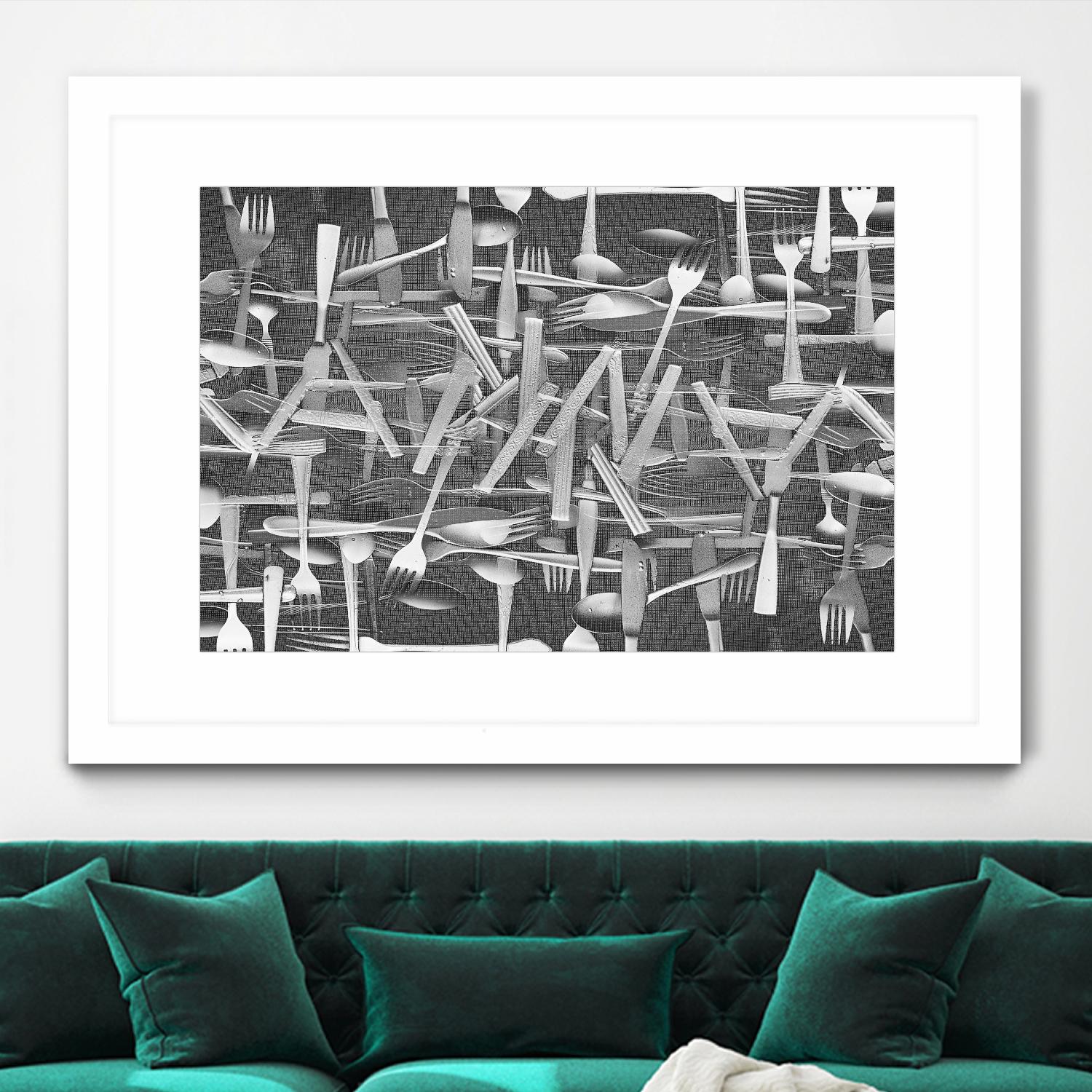 DINNER I by Norm Stelfox on GIANT ART - grey kitchen