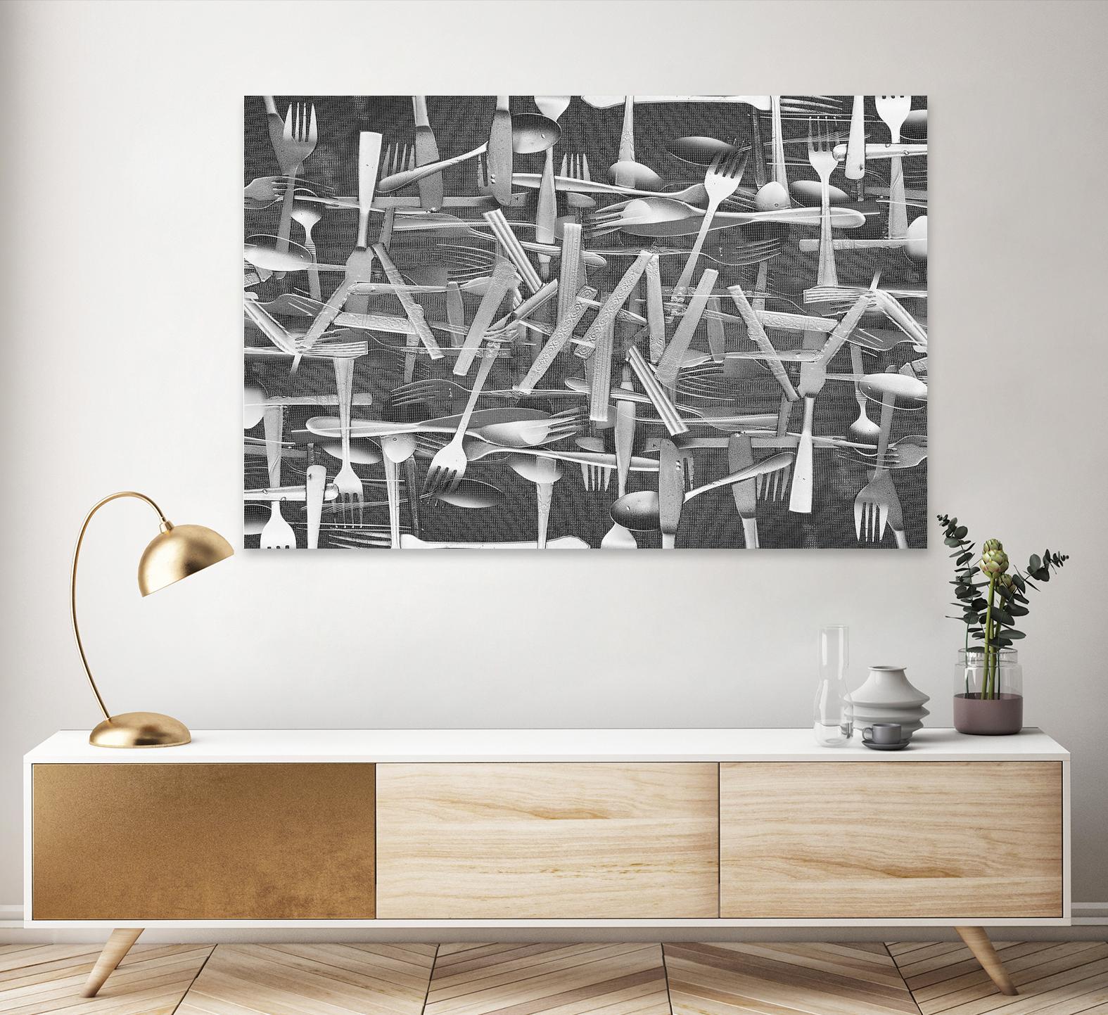 DINNER I by Norm Stelfox on GIANT ART - grey kitchen