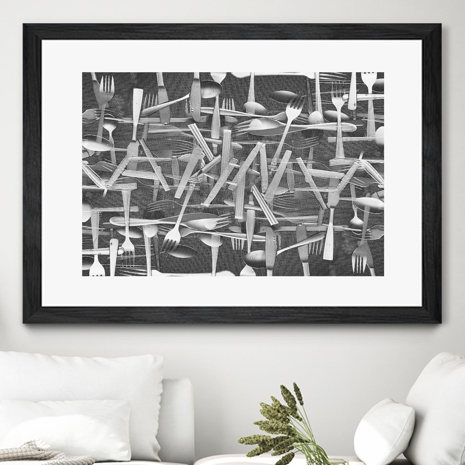 DINNER I by Norm Stelfox on GIANT ART - grey kitchen