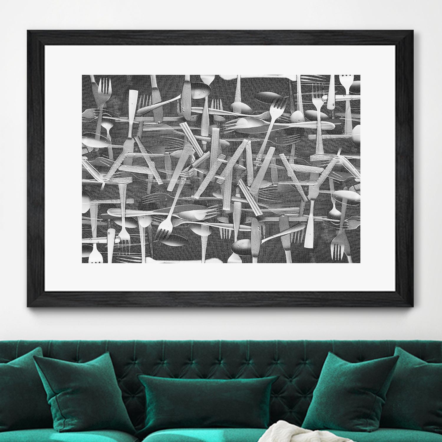 DINNER I by Norm Stelfox on GIANT ART - grey kitchen