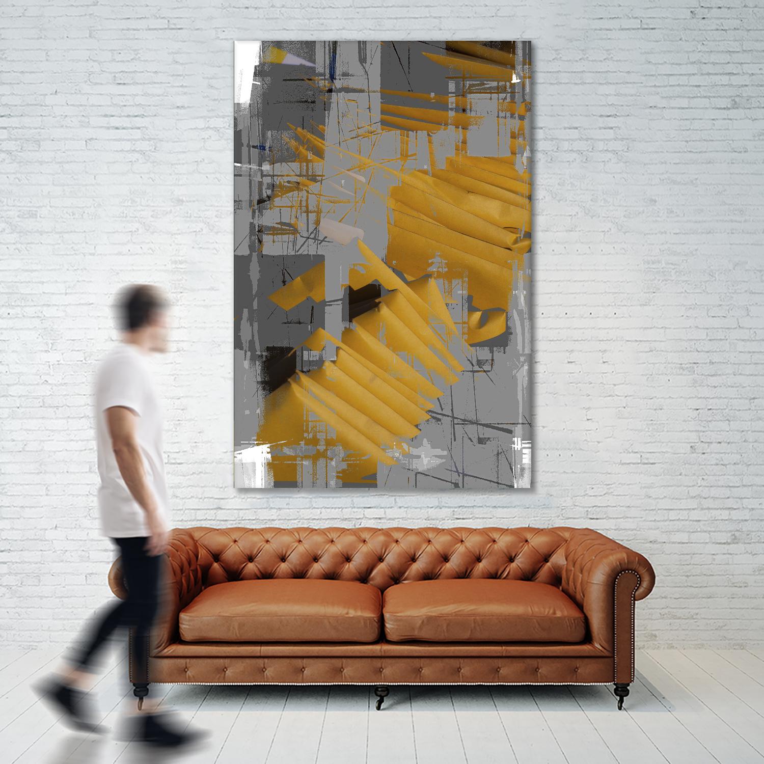 DINNER II by Norm Stelfox on GIANT ART - yellow abstract