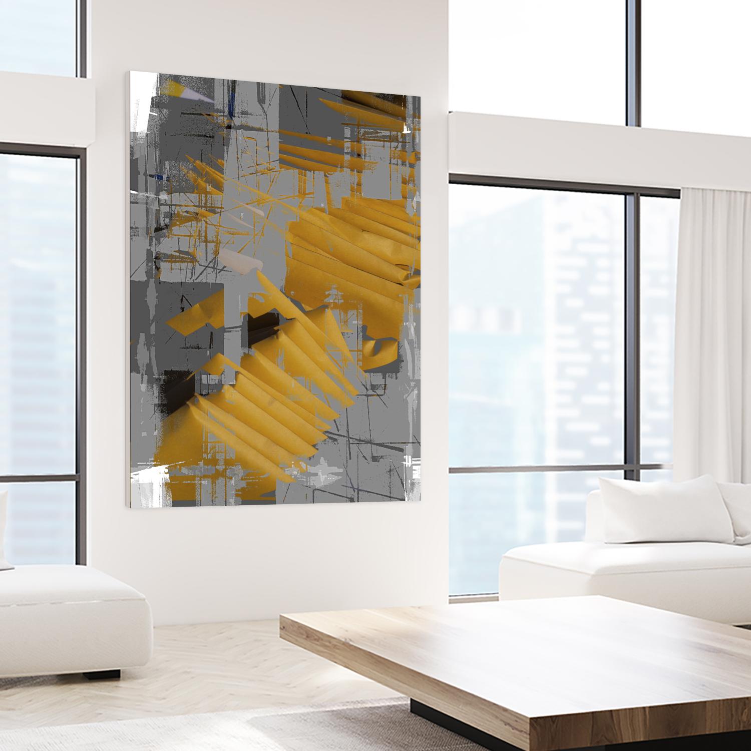 DINNER II by Norm Stelfox on GIANT ART - yellow abstract