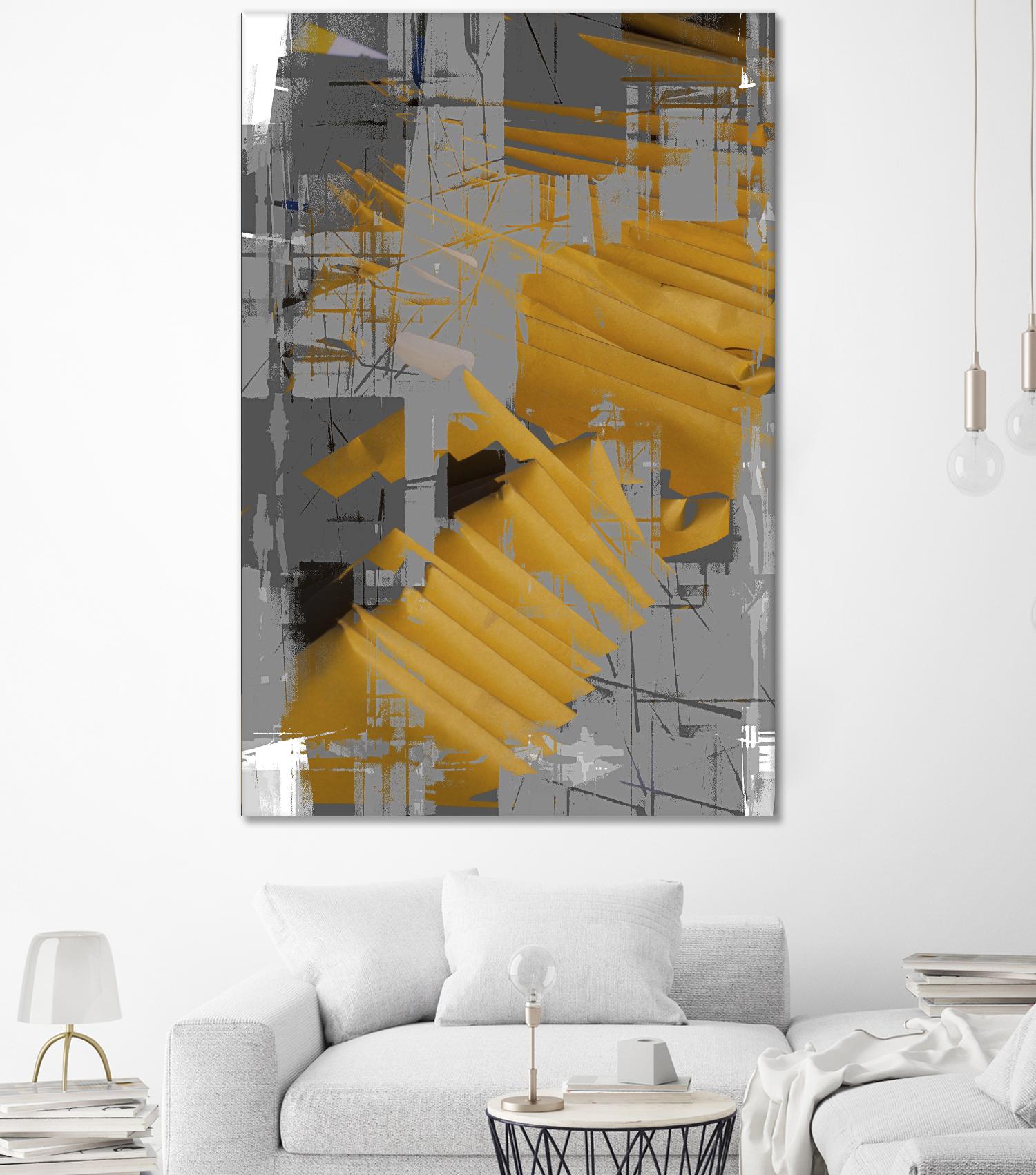 DINNER II by Norm Stelfox on GIANT ART - yellow abstract
