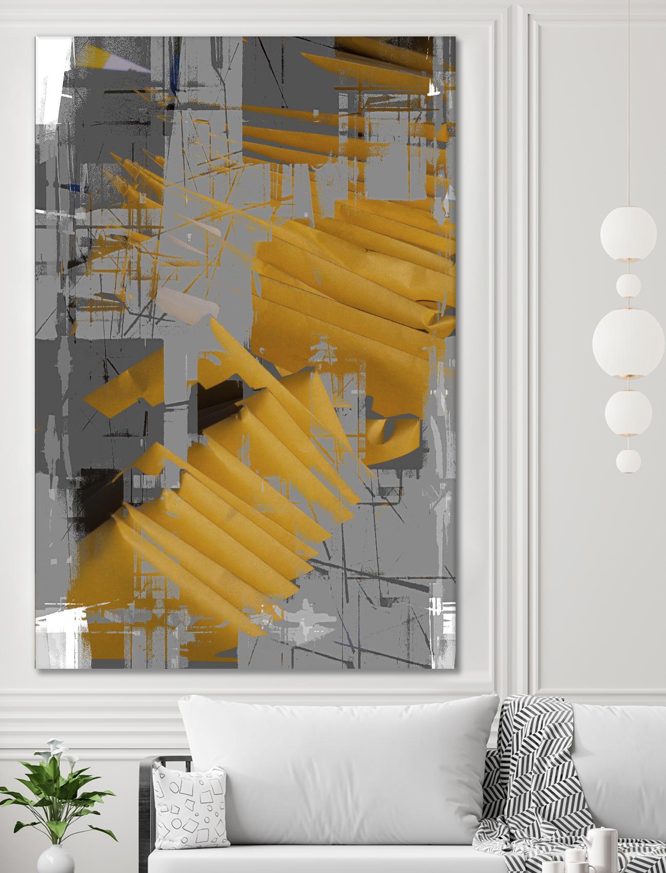 DINNER II by Norm Stelfox on GIANT ART - yellow abstract