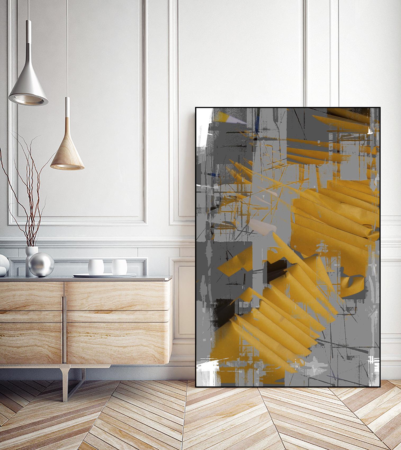 DINNER II by Norm Stelfox on GIANT ART - yellow abstract