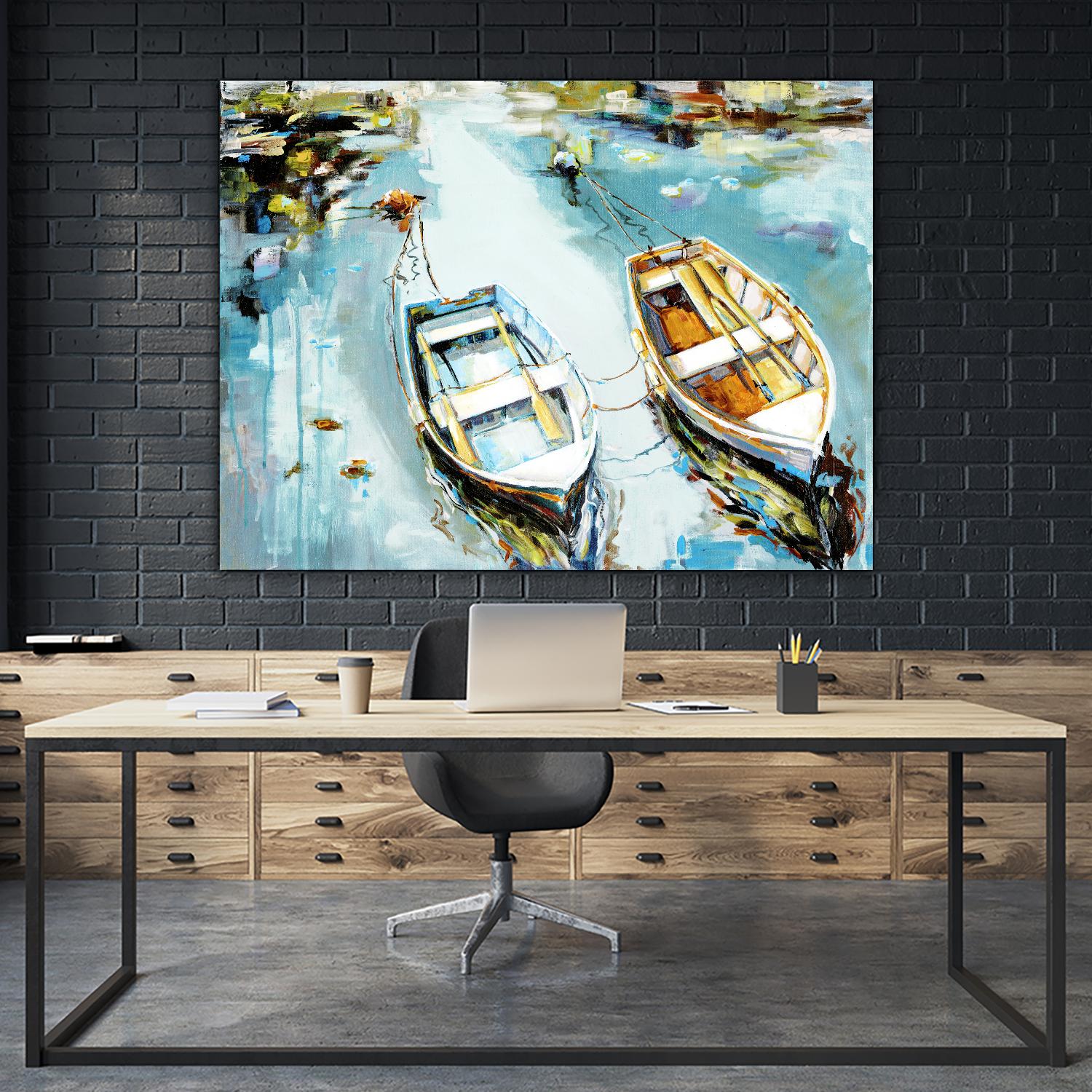 Belong together by Nathan Neven on GIANT ART - orange nautical