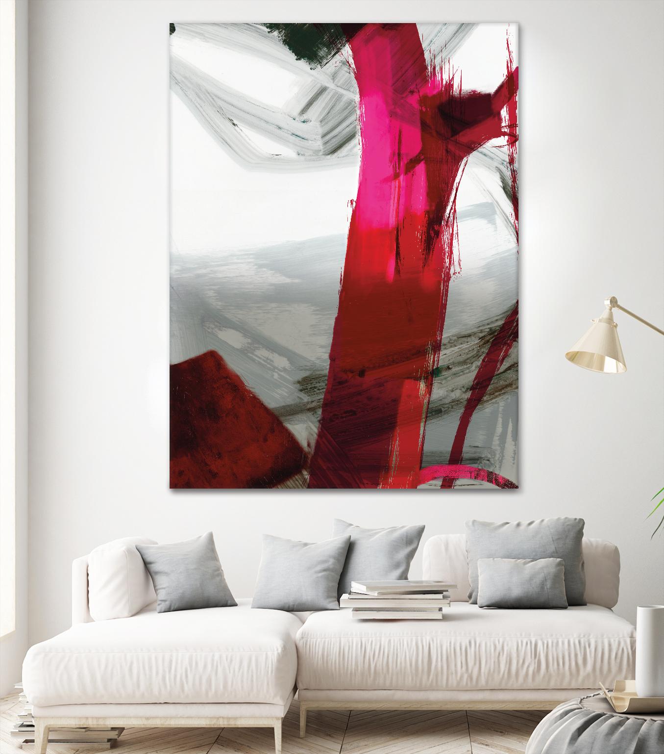 Fuschia I by PI Studio on GIANT ART - grey abstract