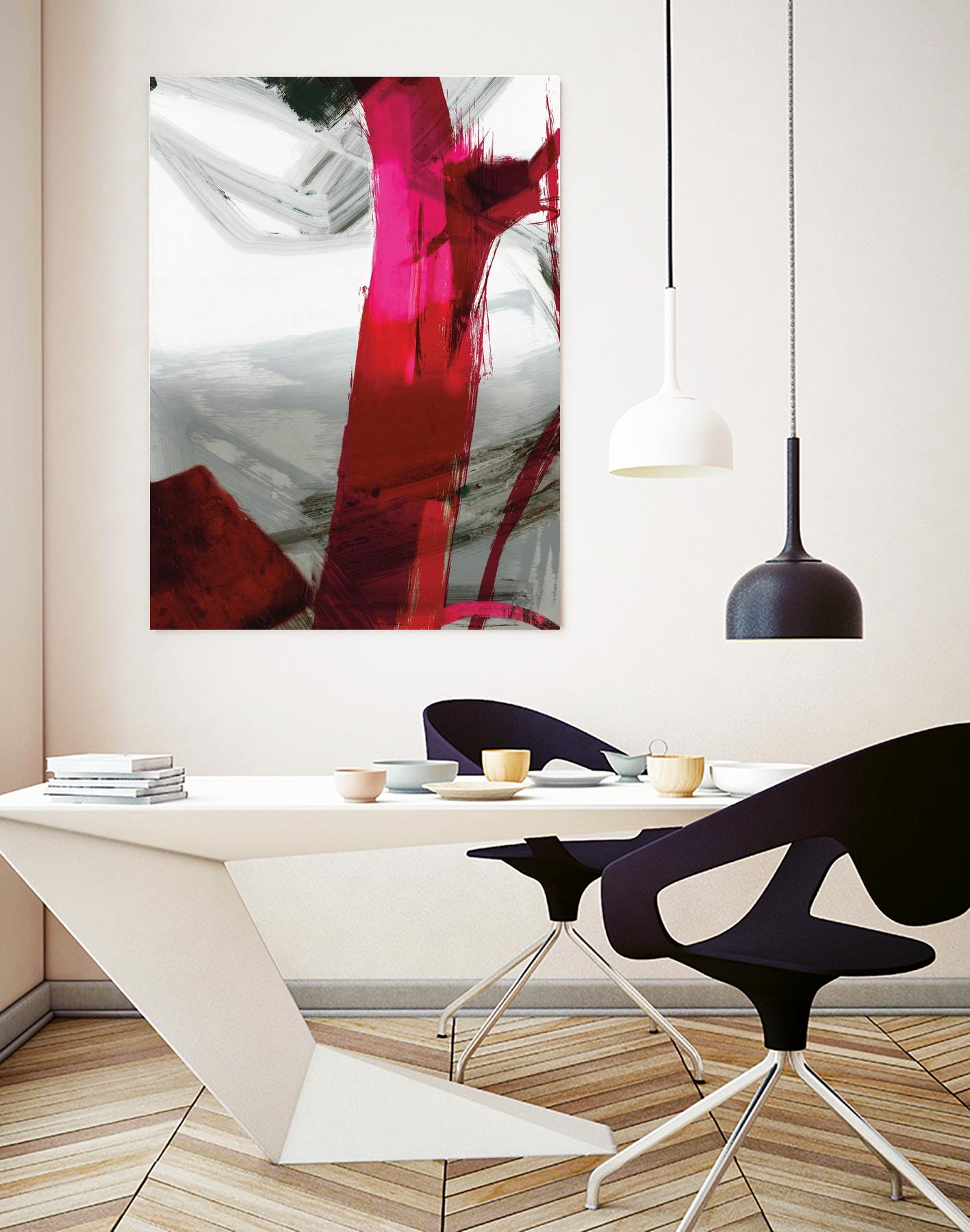 Fuschia I by PI Studio on GIANT ART - grey abstract