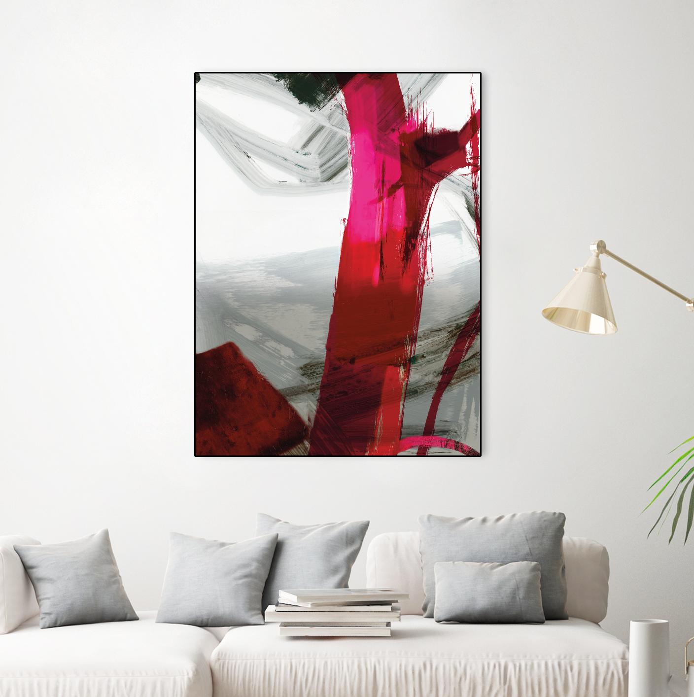 Fuschia I by PI Studio on GIANT ART - grey abstract