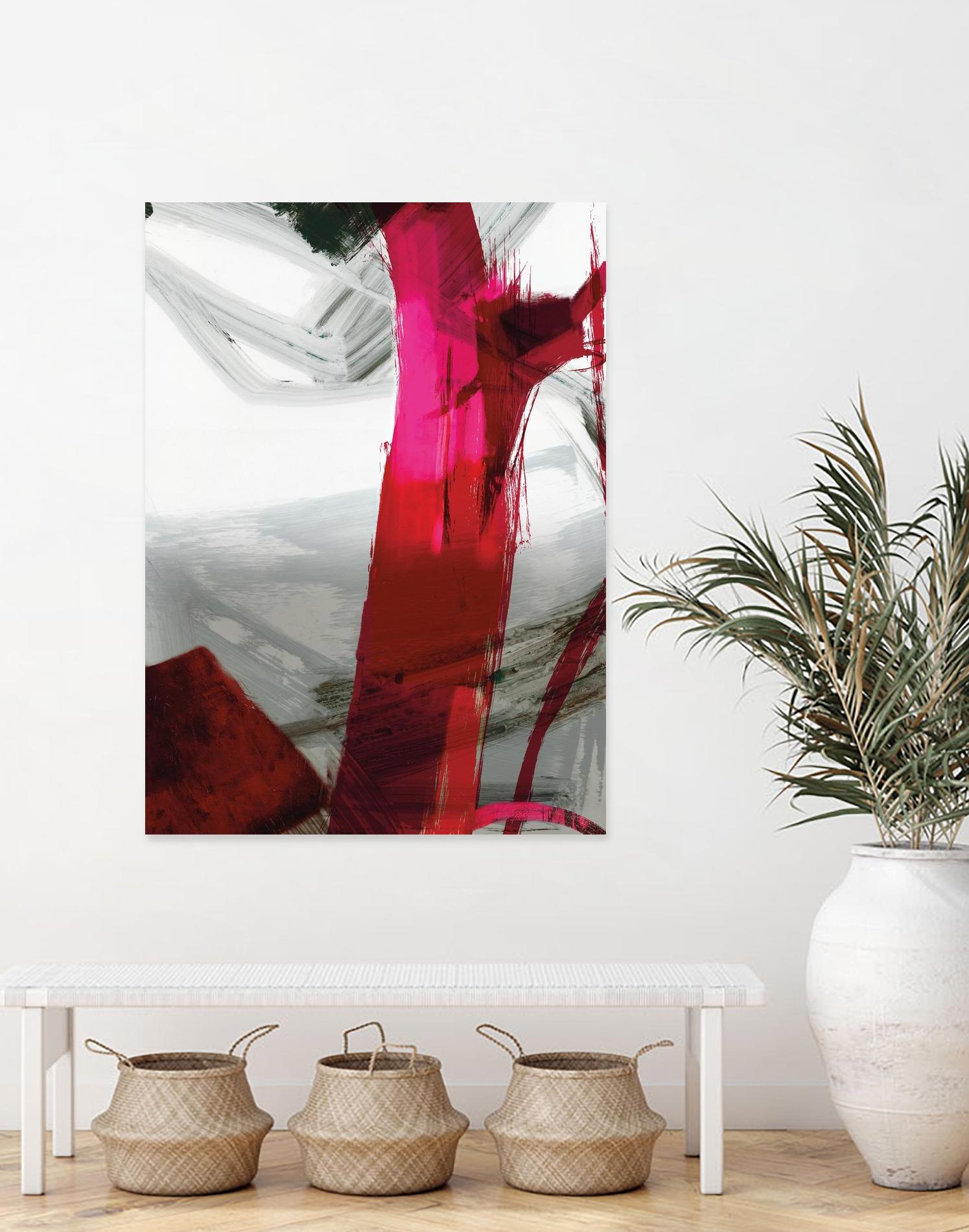 Fuschia I by PI Studio on GIANT ART - grey abstract