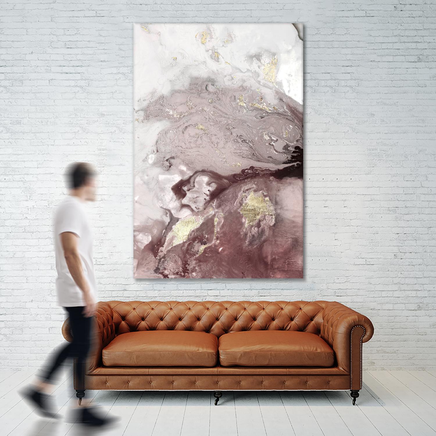 Ocean Splash I Burgundy Version by PI Studio on GIANT ART - white abstract