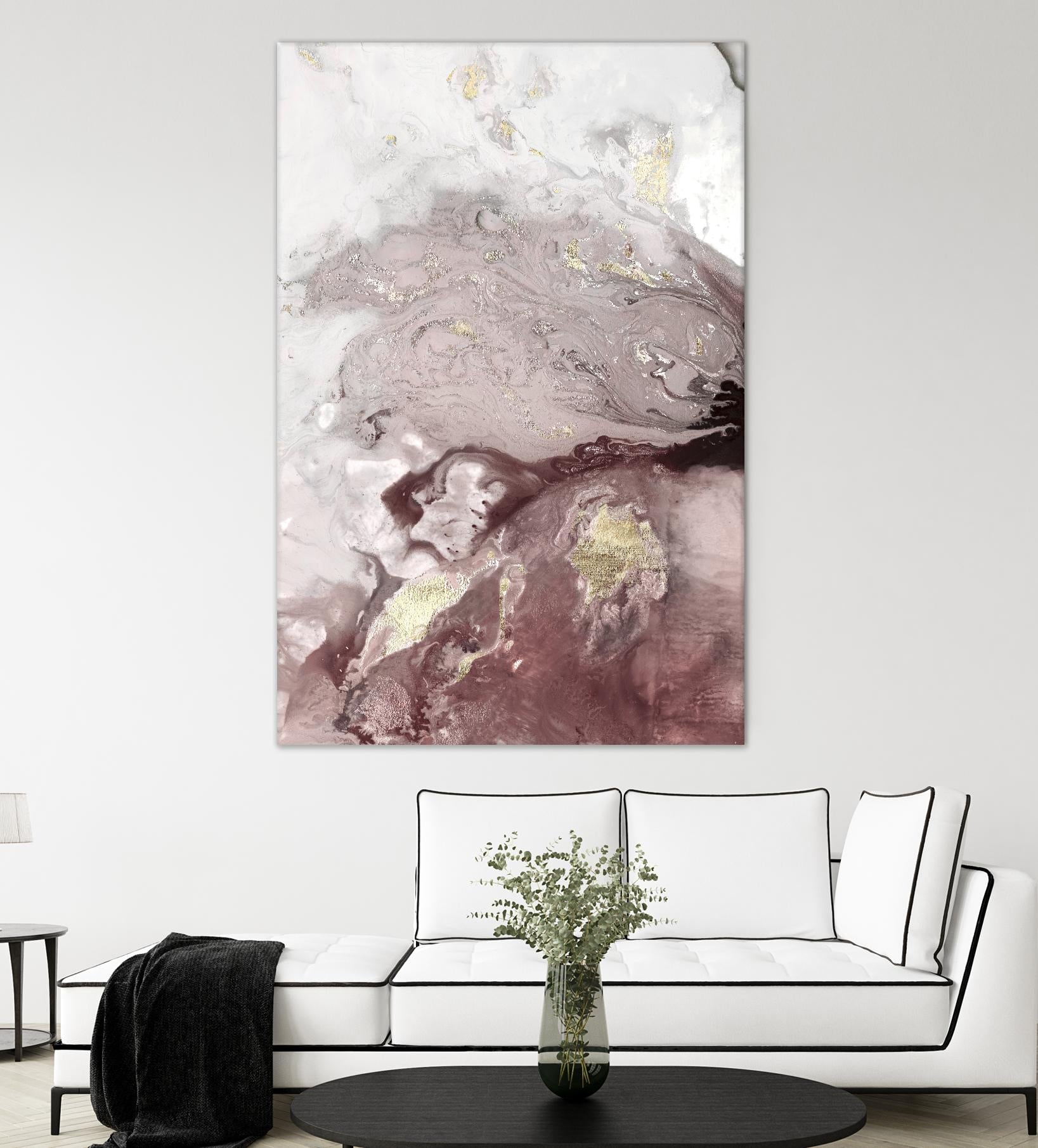 Ocean Splash I Burgundy Version by PI Studio on GIANT ART - white abstract