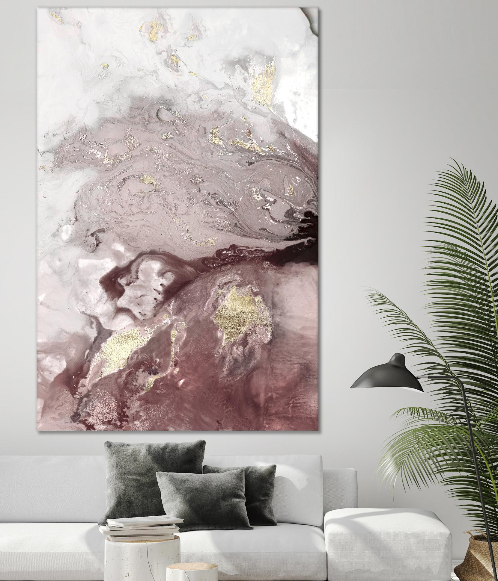 Ocean Splash I Burgundy Version by PI Studio on GIANT ART - white abstract