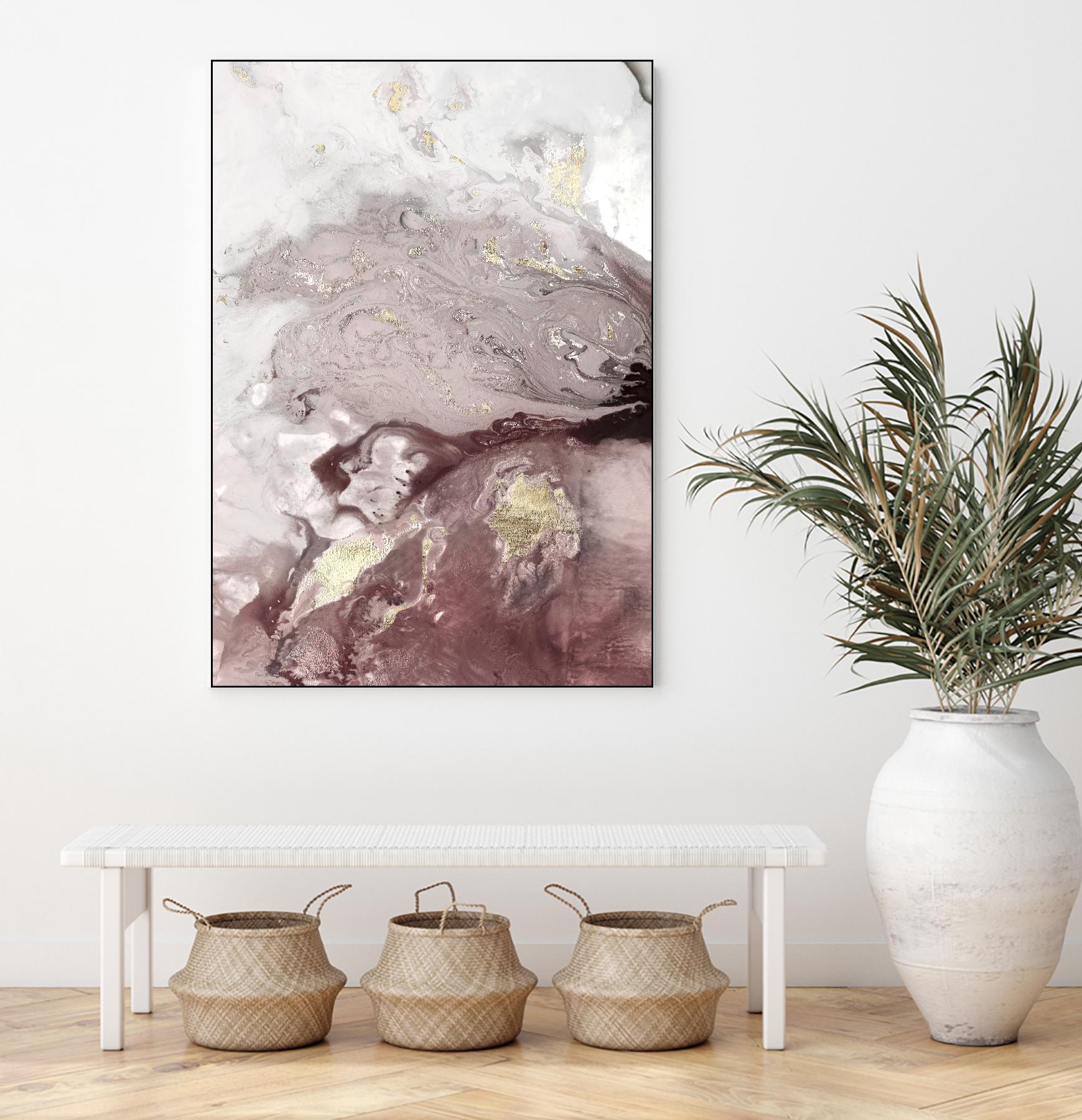Ocean Splash I Burgundy Version by PI Studio on GIANT ART - white abstract