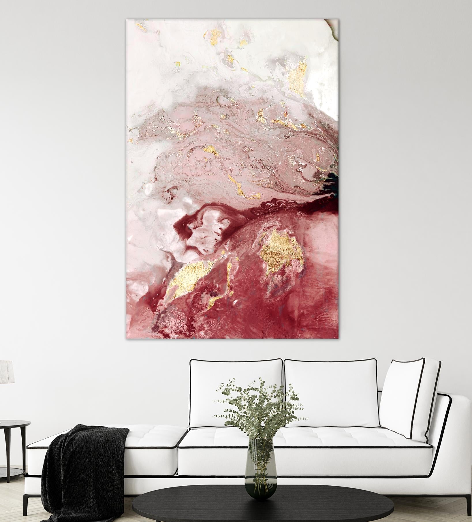 Ocean Splash I Crimson Version by PI Studio on GIANT ART - white abstract