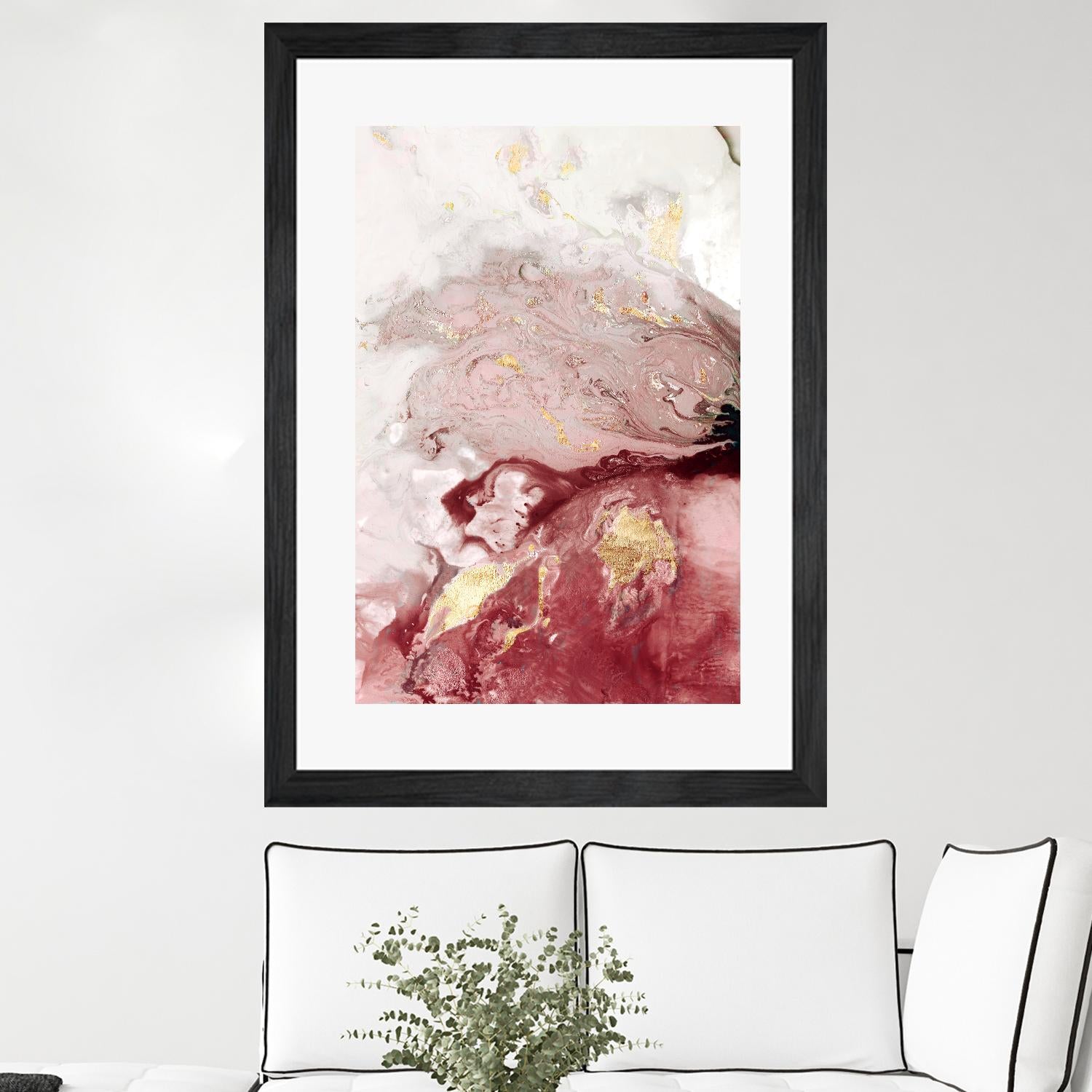 Ocean Splash I Crimson Version by PI Studio on GIANT ART - red abstract