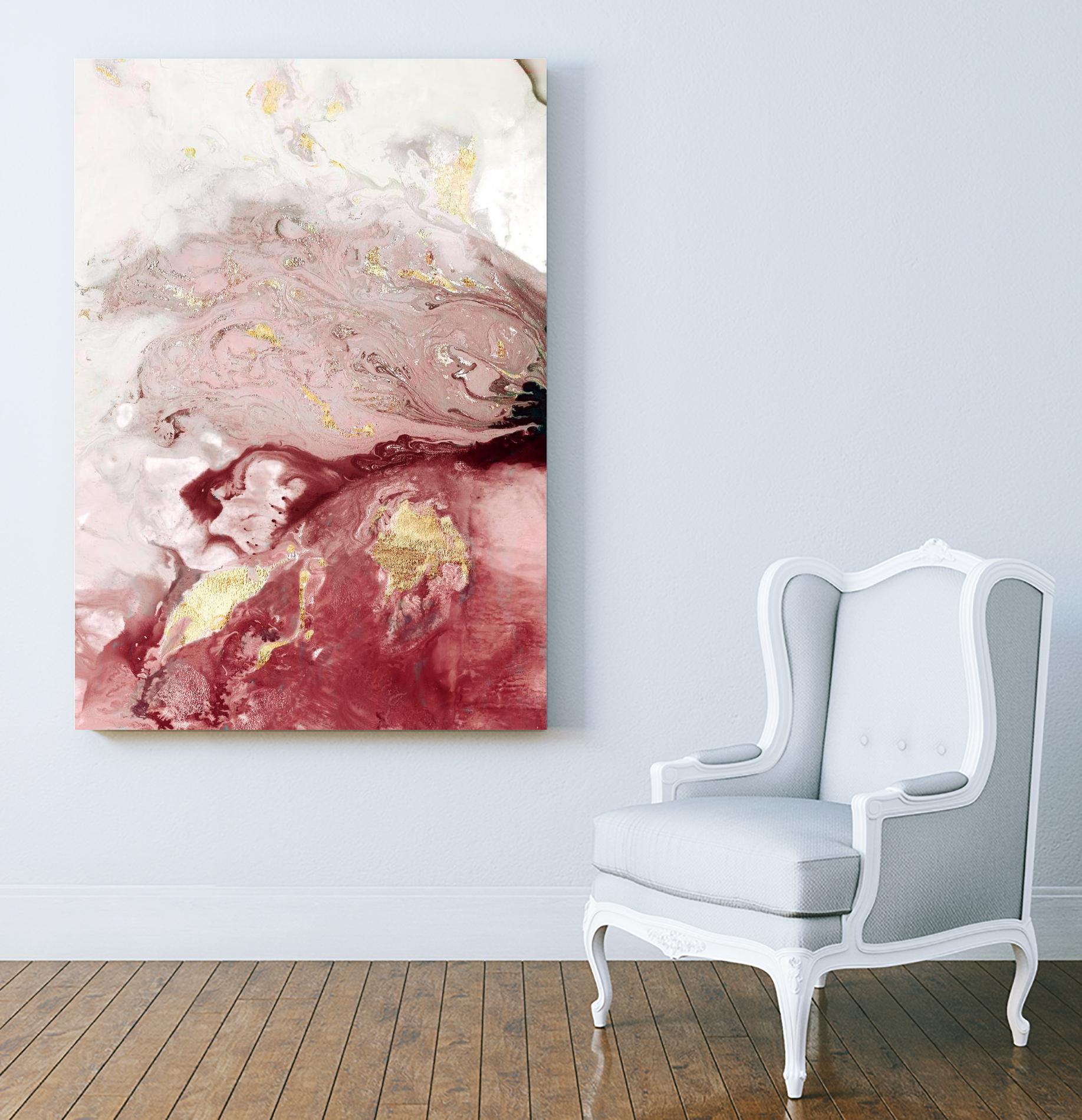 Ocean Splash I Crimson Version by PI Studio on GIANT ART - red abstract