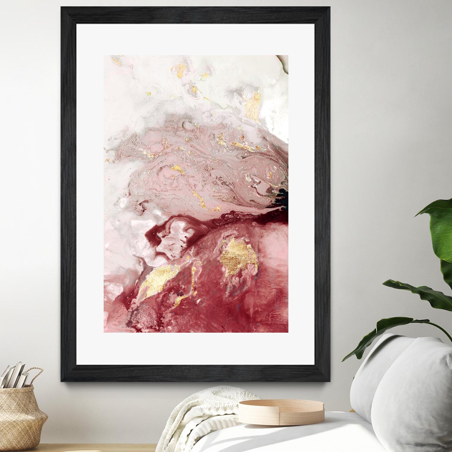 Ocean Splash I Crimson Version by PI Studio on GIANT ART - red abstract