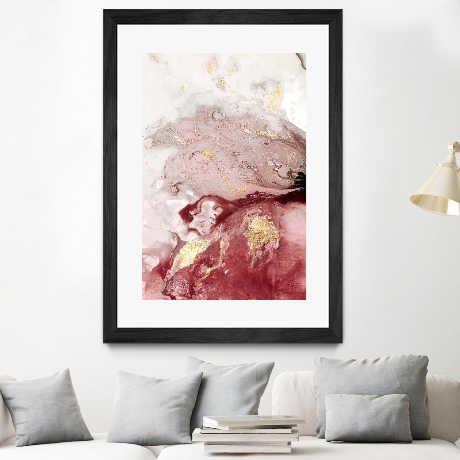 Ocean Splash I Crimson Version by PI Studio on GIANT ART - red abstract