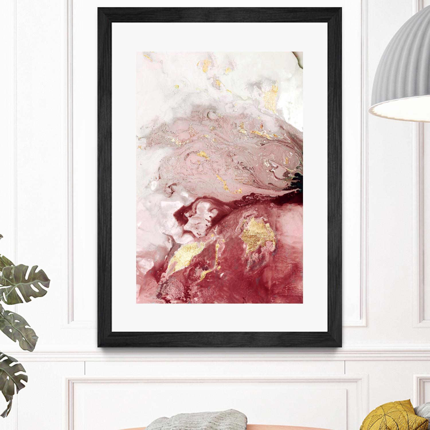 Ocean Splash I Crimson Version by PI Studio on GIANT ART - red abstract