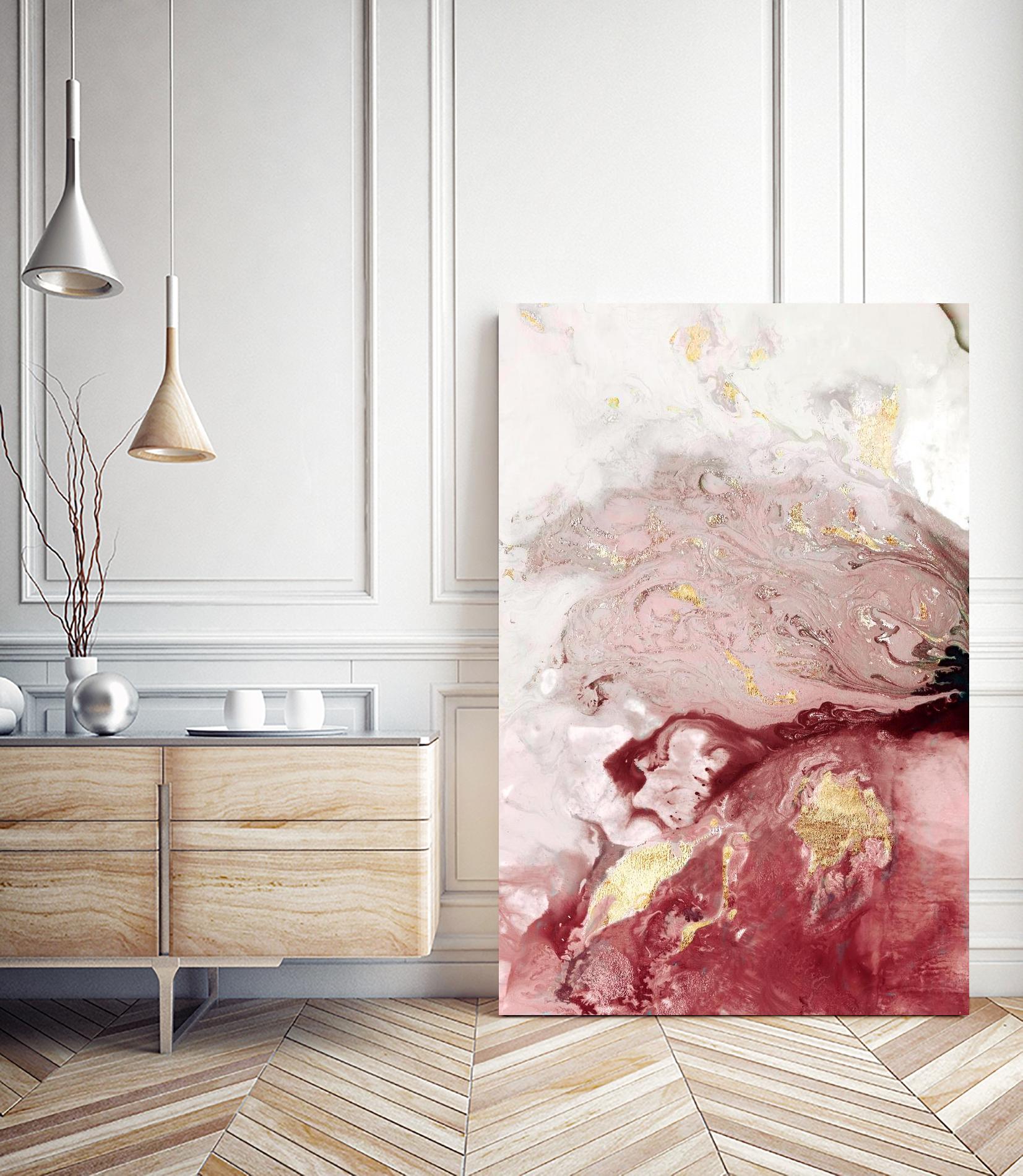 Ocean Splash I Crimson Version by PI Studio on GIANT ART - red abstract