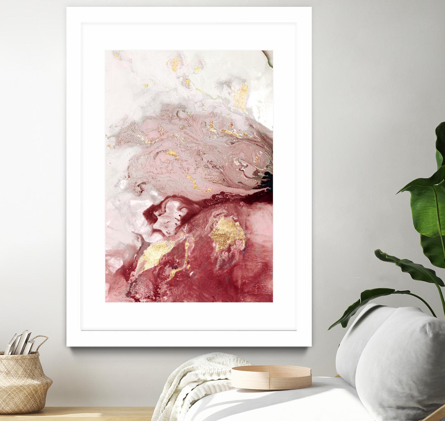 Ocean Splash I Crimson Version by PI Studio on GIANT ART - red abstract