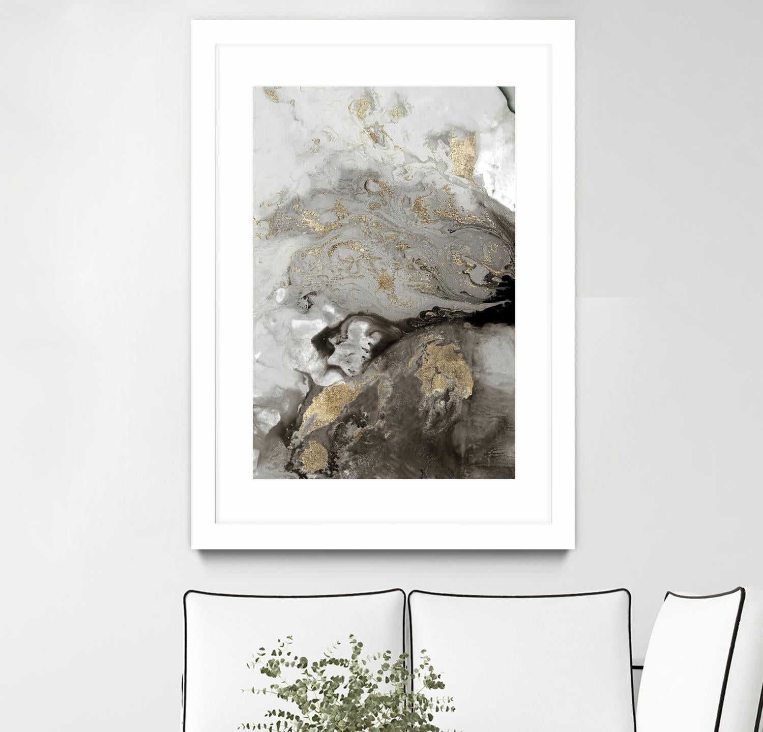 Ocean Splash I Grey Version by PI Studio on GIANT ART - brown abstract