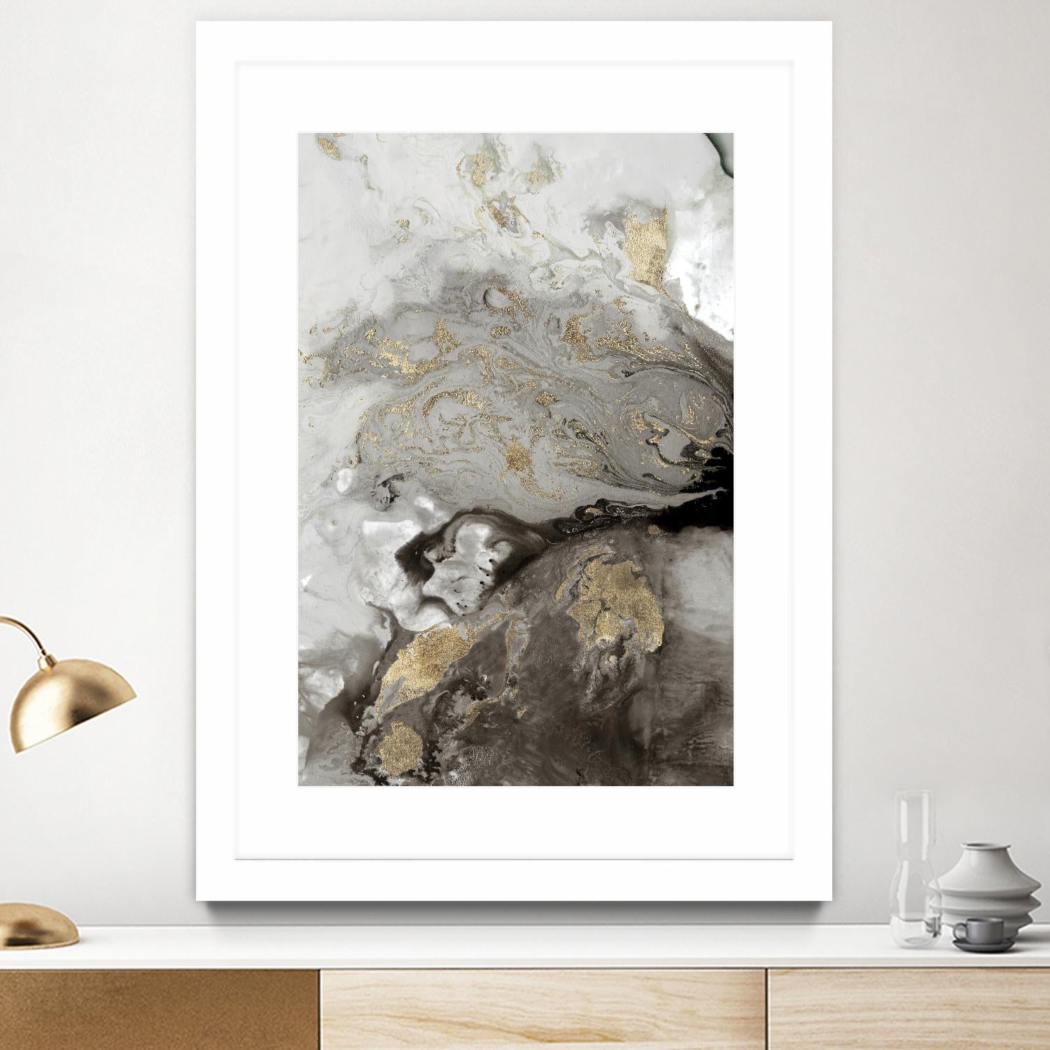 Ocean Splash I Grey Version by PI Studio on GIANT ART - brown abstract