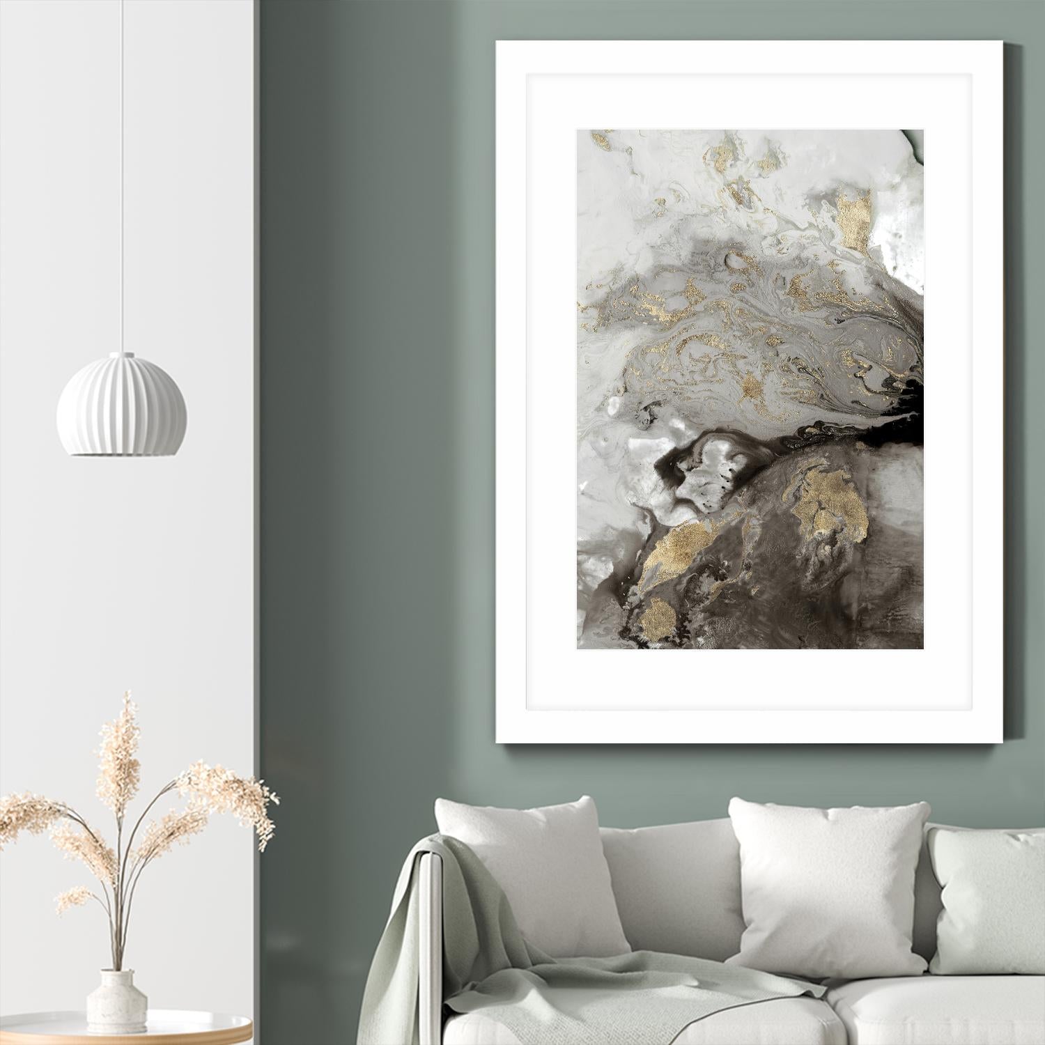 Ocean Splash I Grey Version by PI Studio on GIANT ART - brown abstract