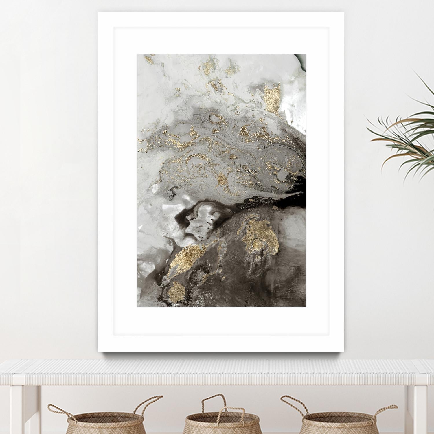 Ocean Splash I Grey Version by PI Studio on GIANT ART - brown abstract