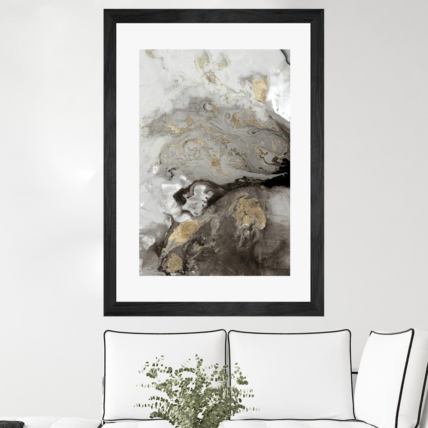 Ocean Splash I Grey Version by PI Studio on GIANT ART - brown abstract