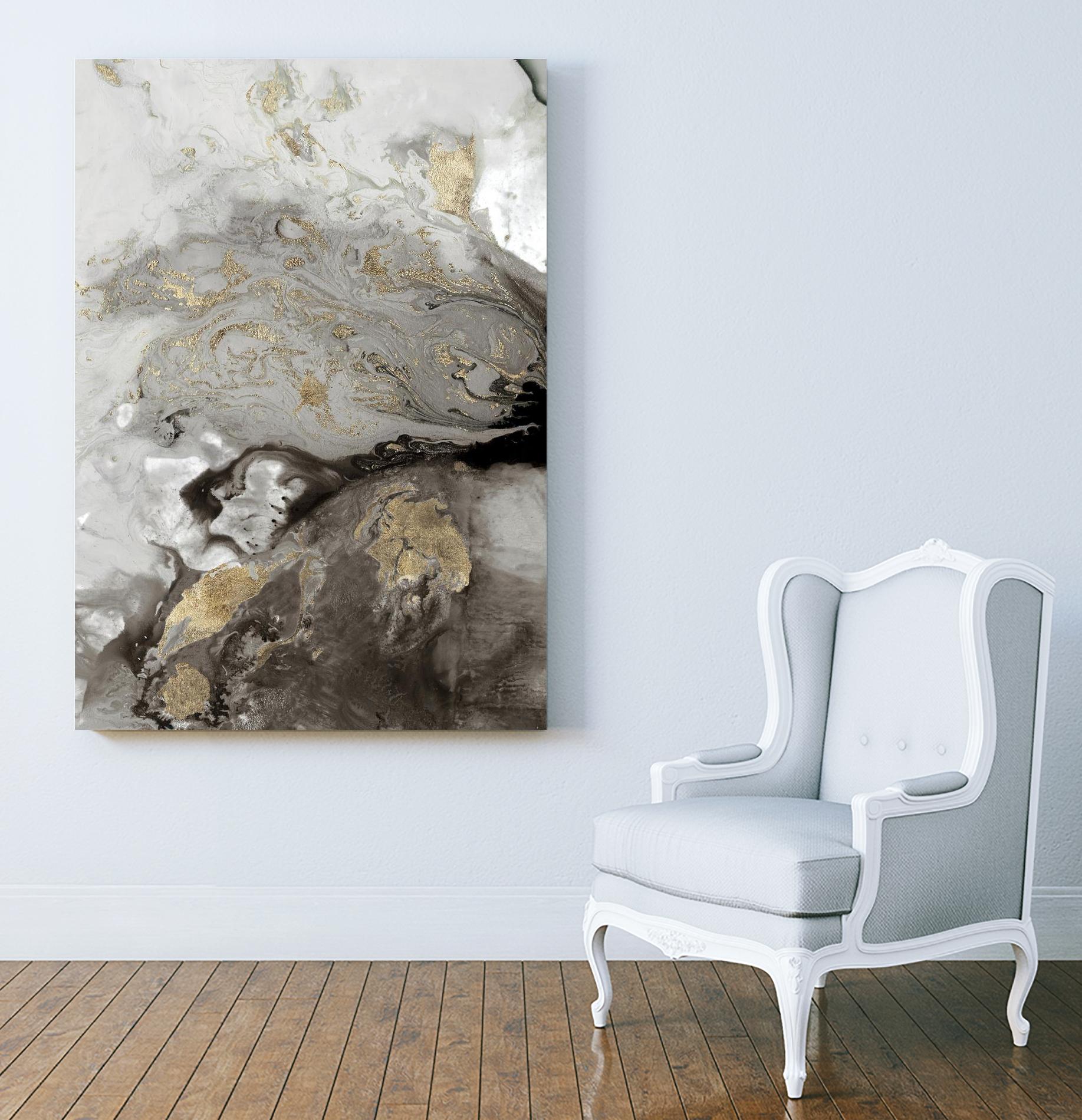 Ocean Splash I Grey Version by PI Studio on GIANT ART - brown abstract