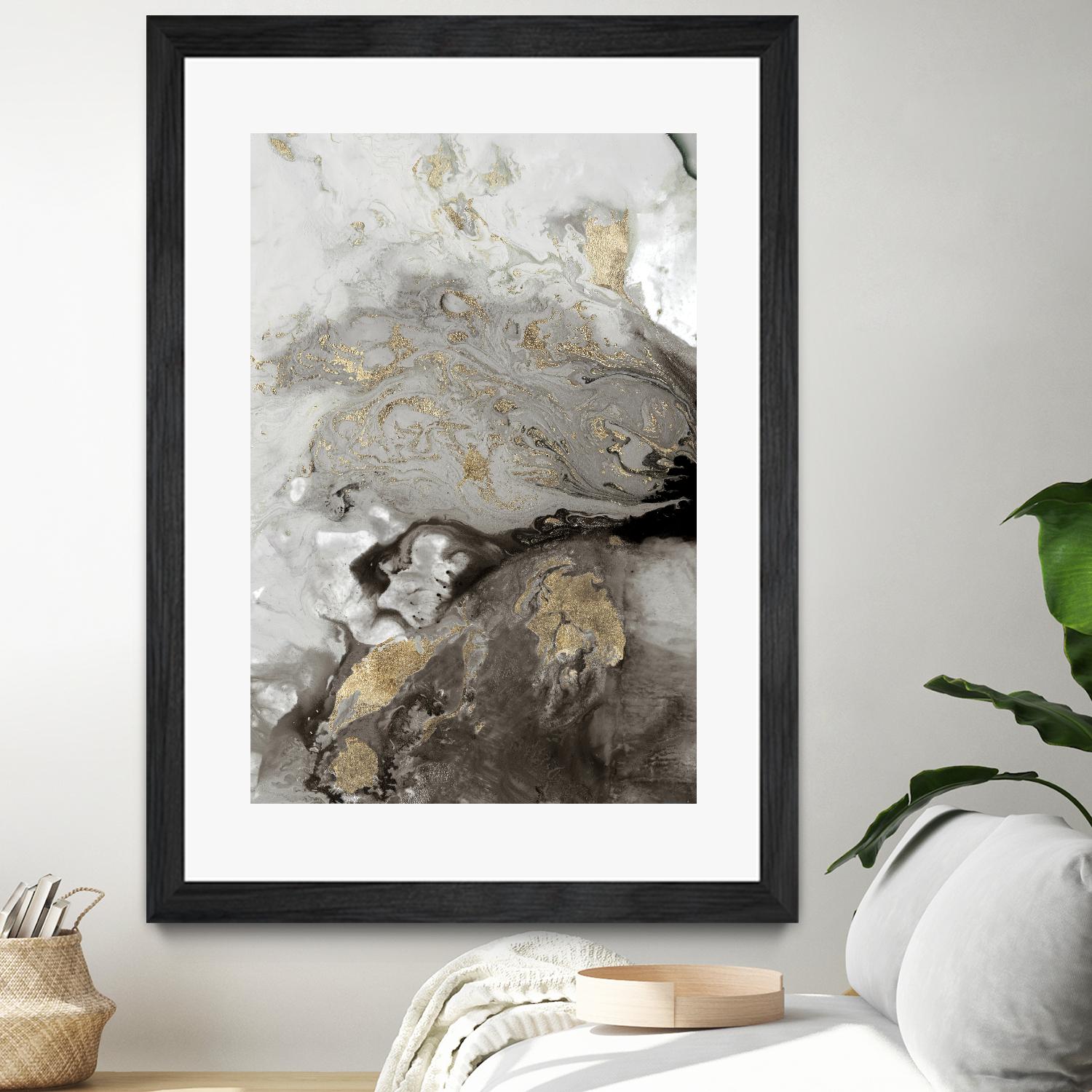 Ocean Splash I Grey Version by PI Studio on GIANT ART - brown abstract