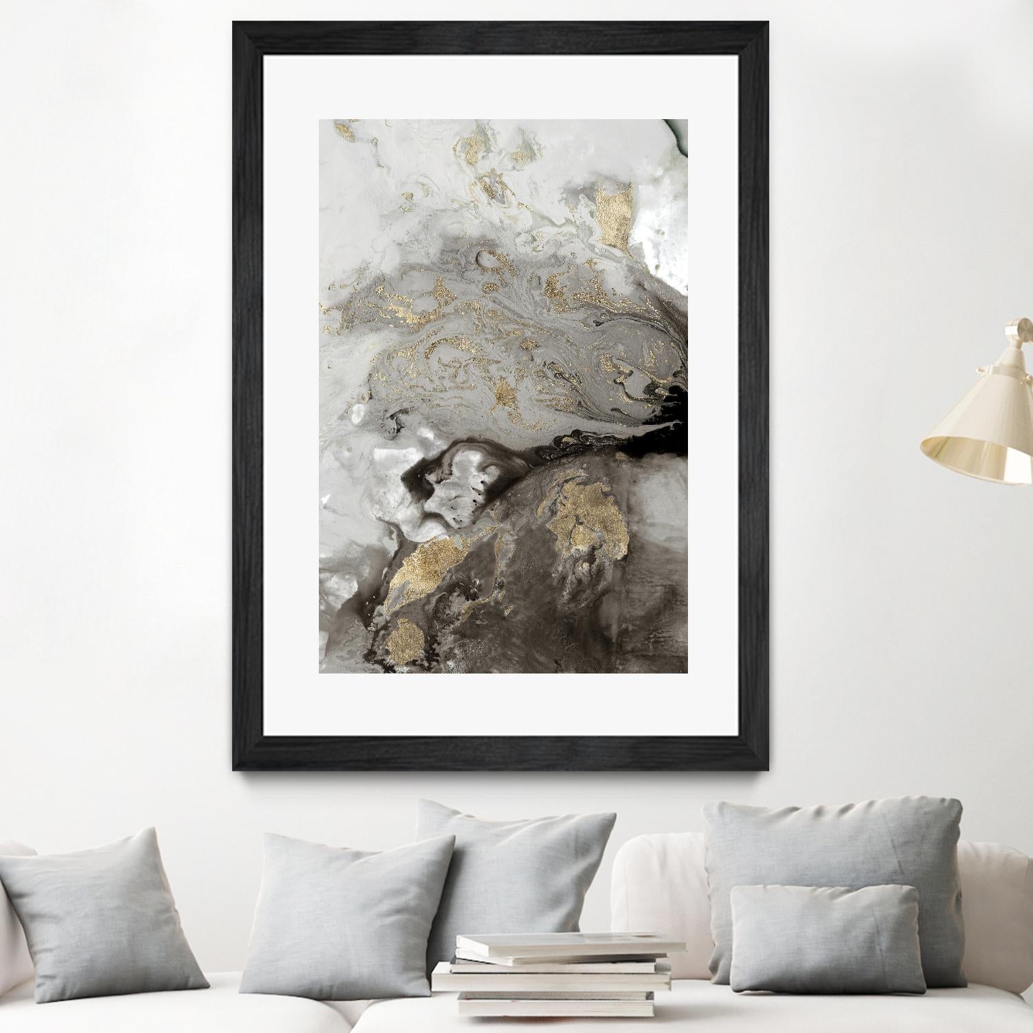 Ocean Splash I Grey Version by PI Studio on GIANT ART - brown abstract